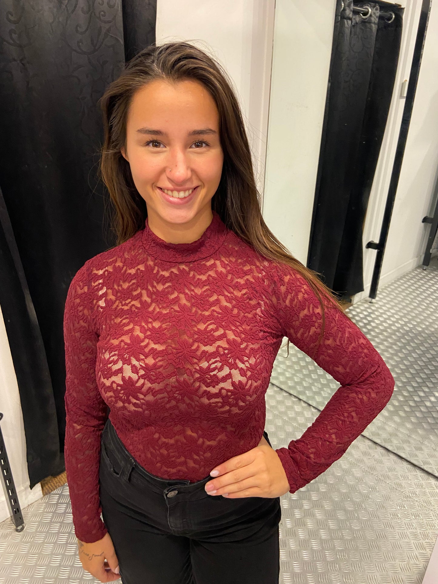 Bordeaux lace top