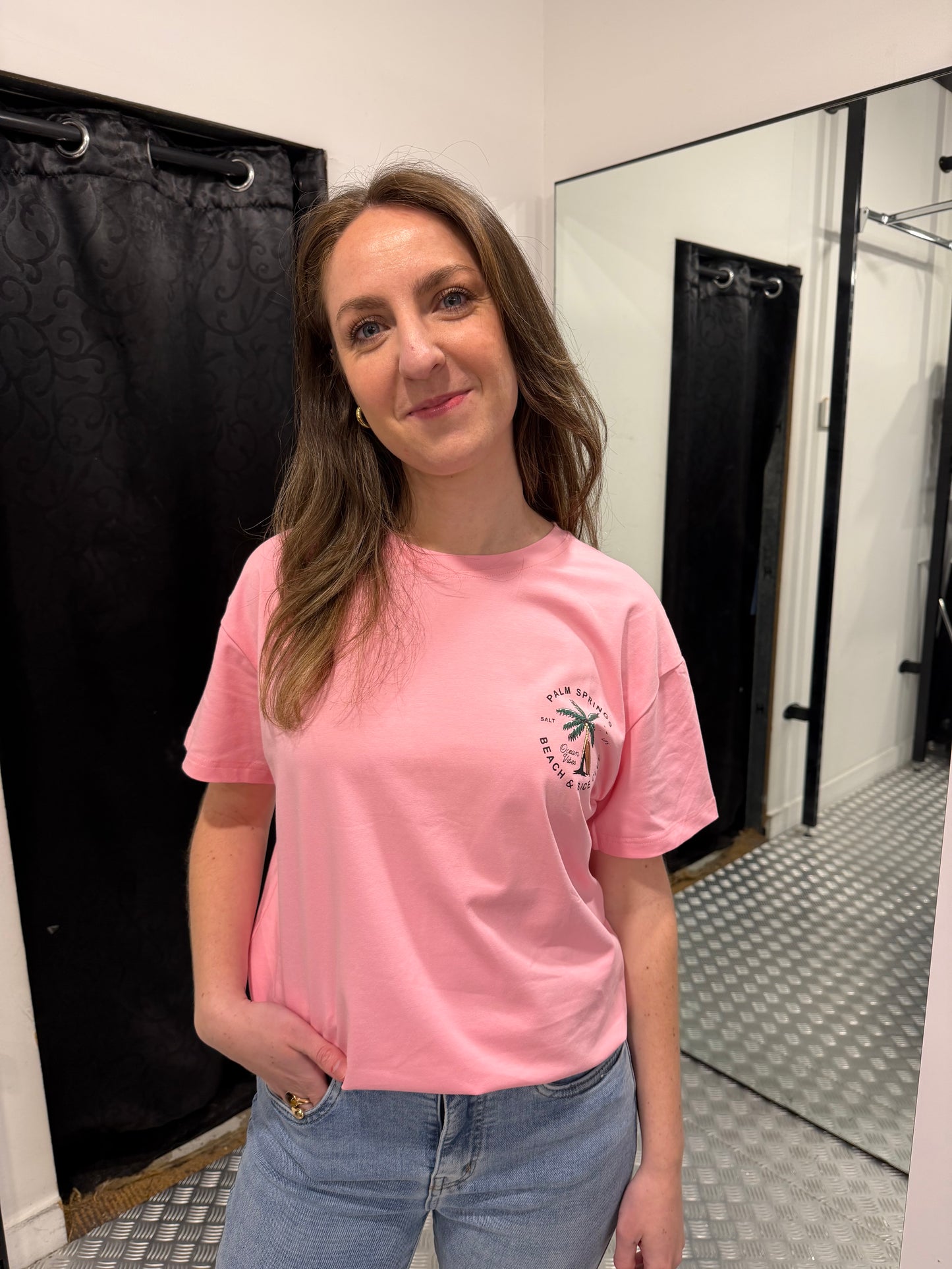 Palm spring roze tshirt