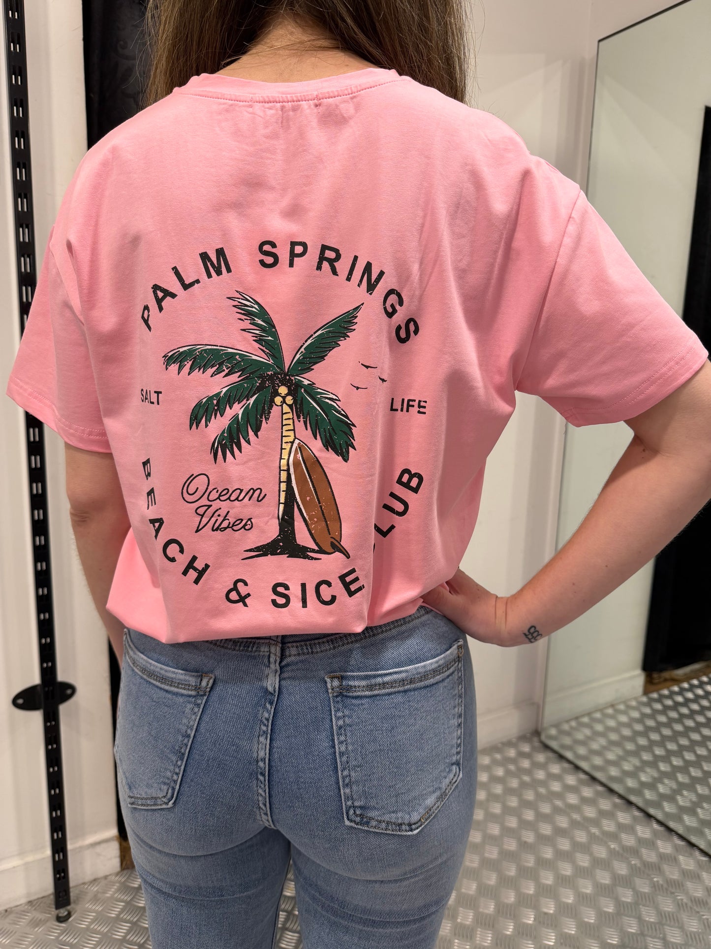 Palm spring roze tshirt