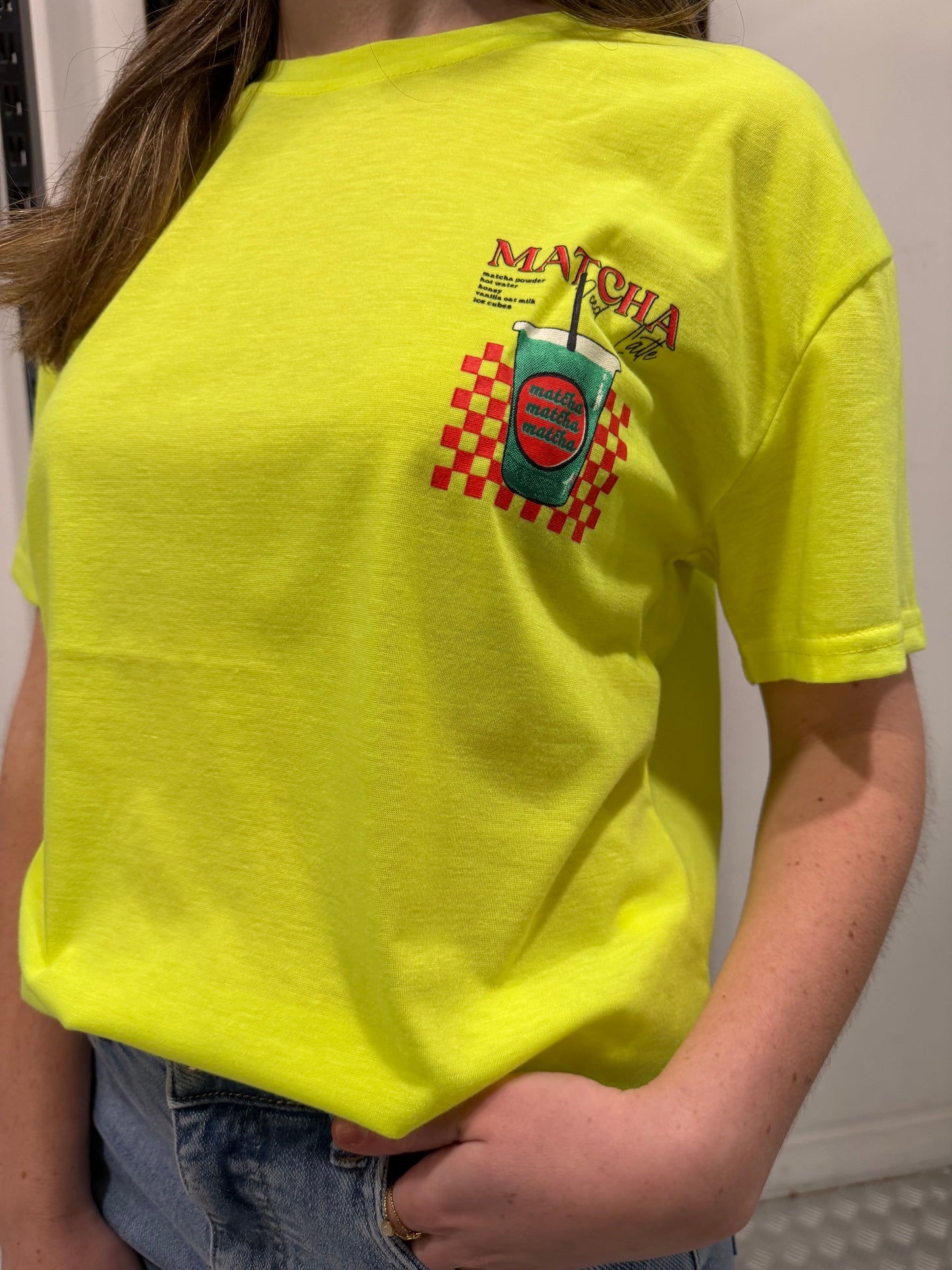 Matcha latte neon tshirt