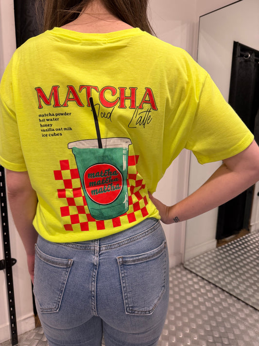 Matcha latte neon tshirt