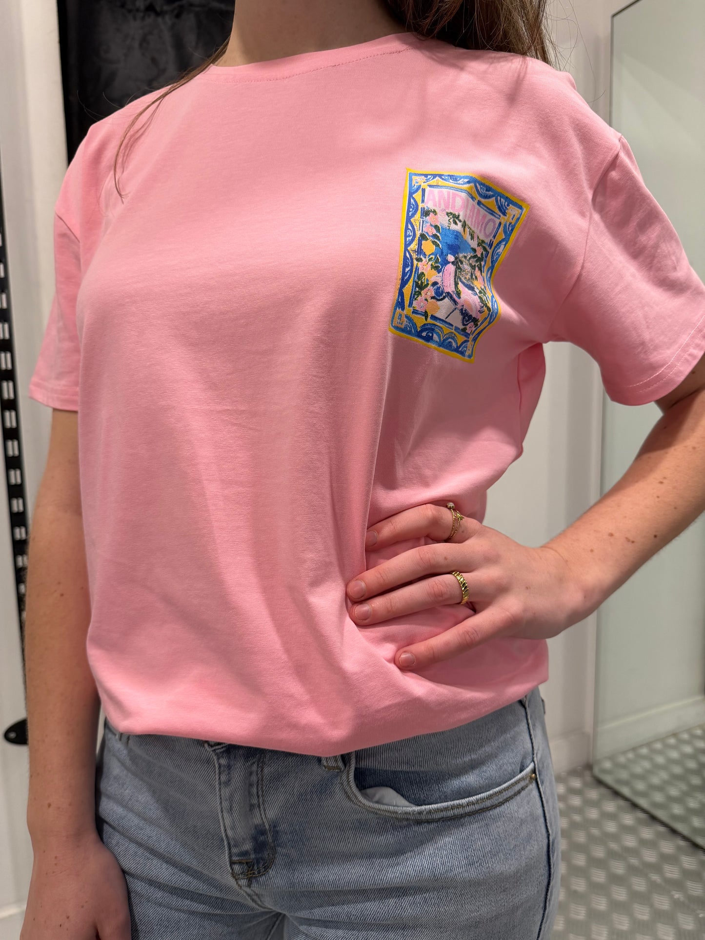 Andiamo summer roze tshirt