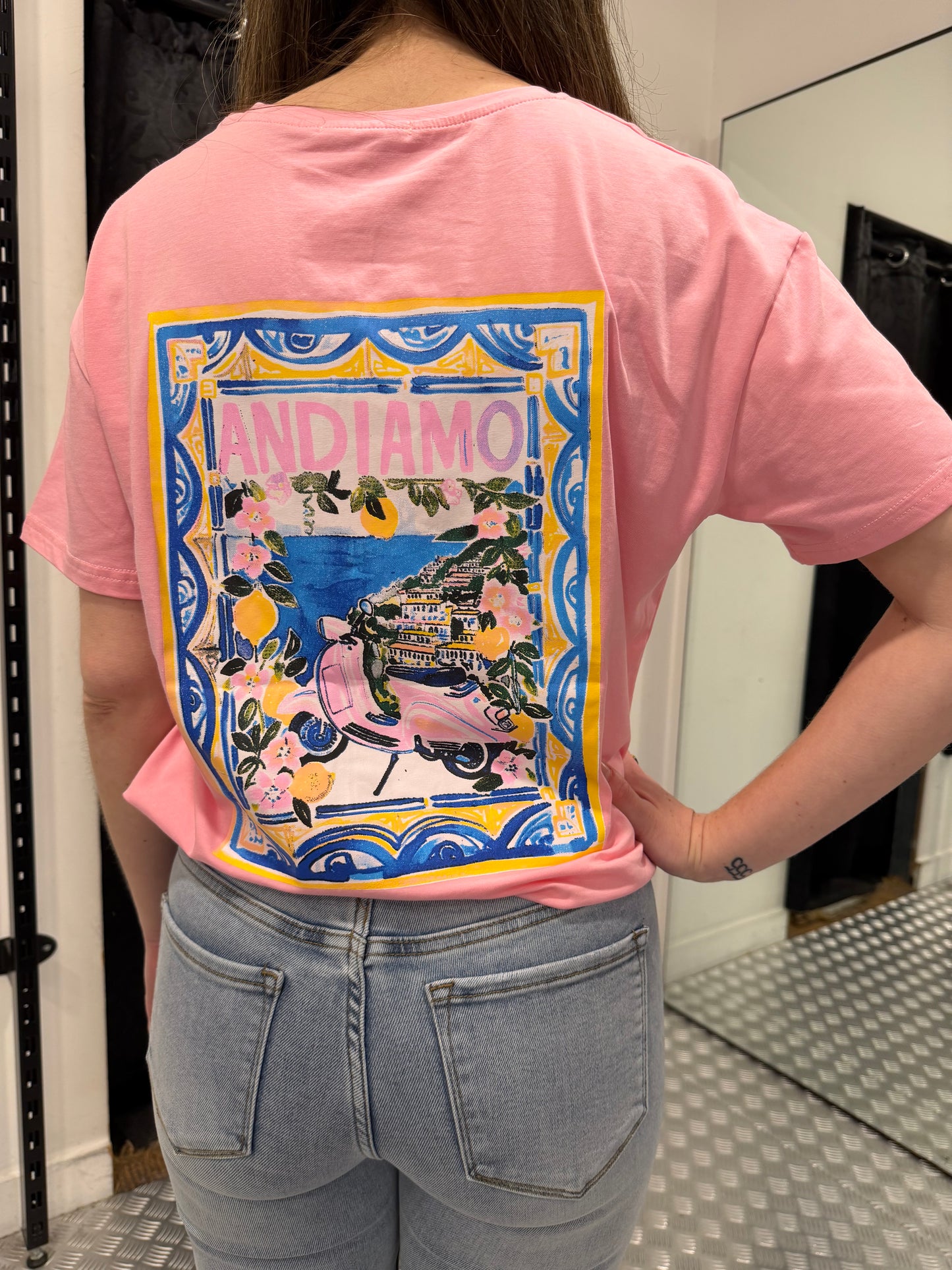 Andiamo summer roze tshirt