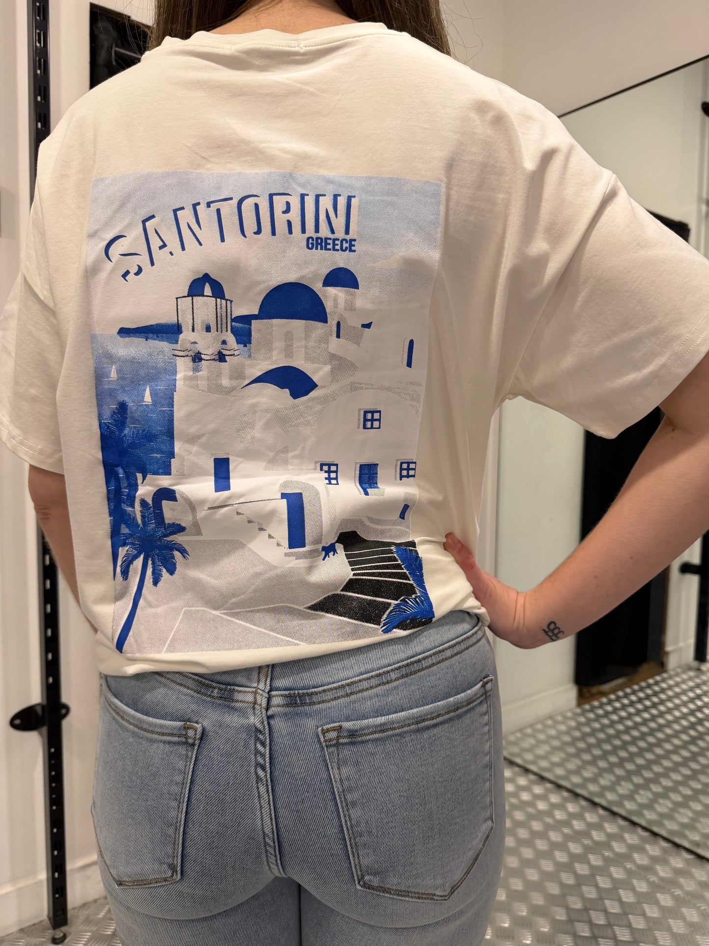 Santorini wit tshirt