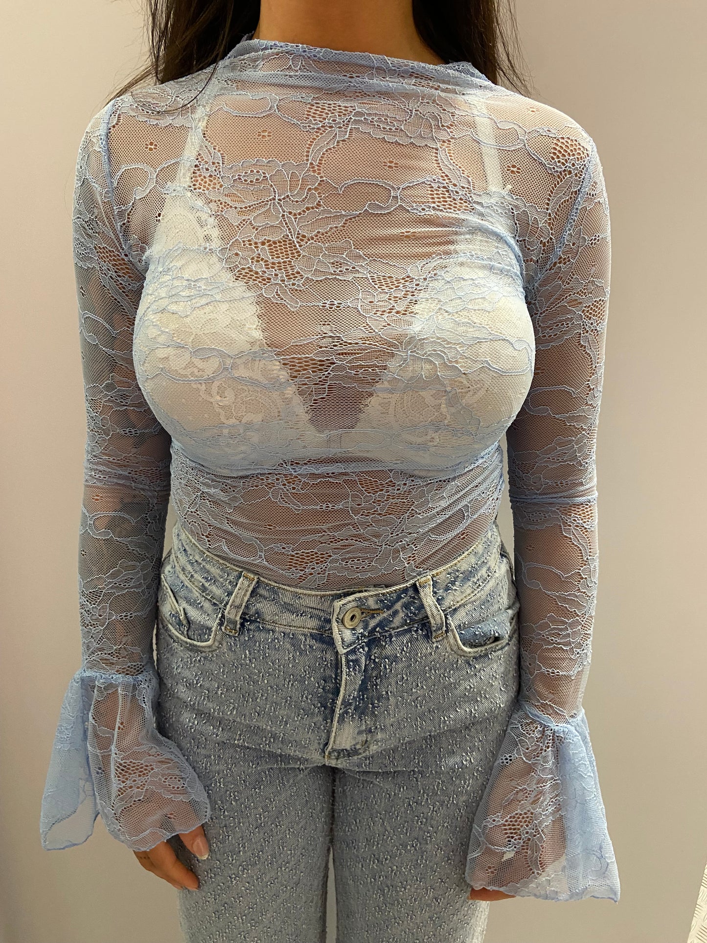 Blue lace top