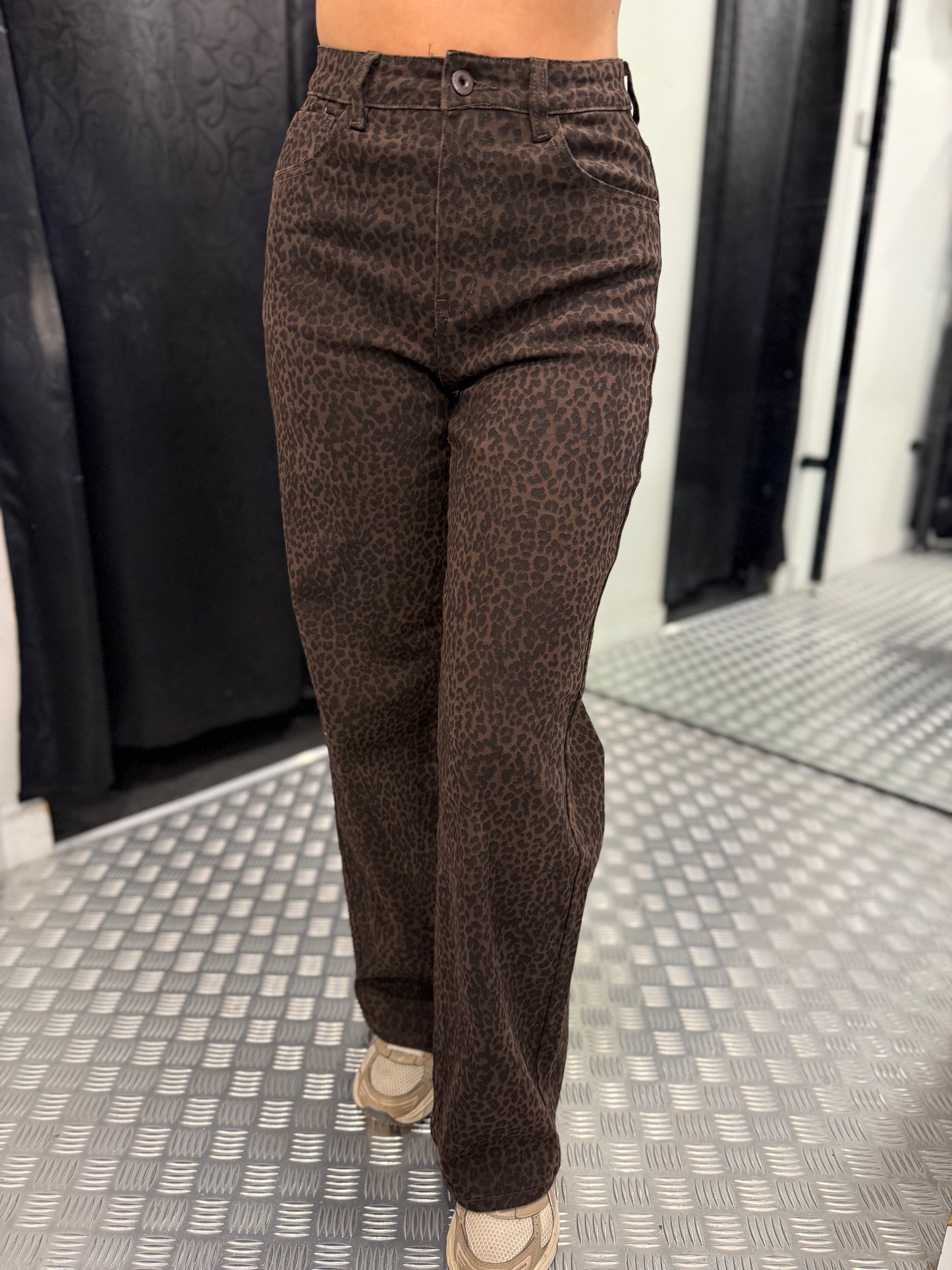 Cheetah wide leg pants