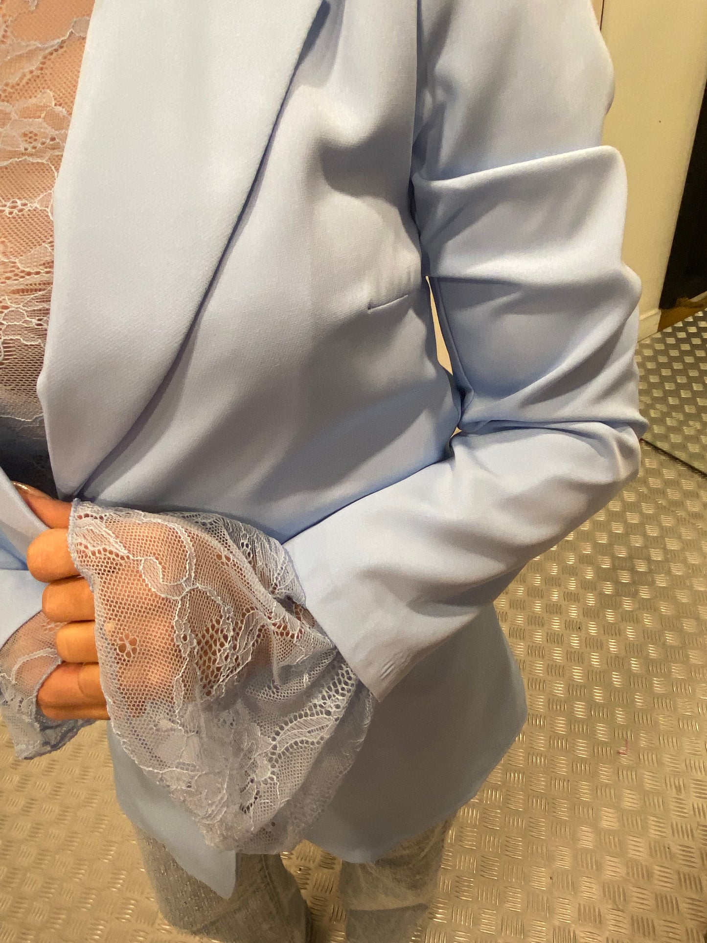 Blue lace top