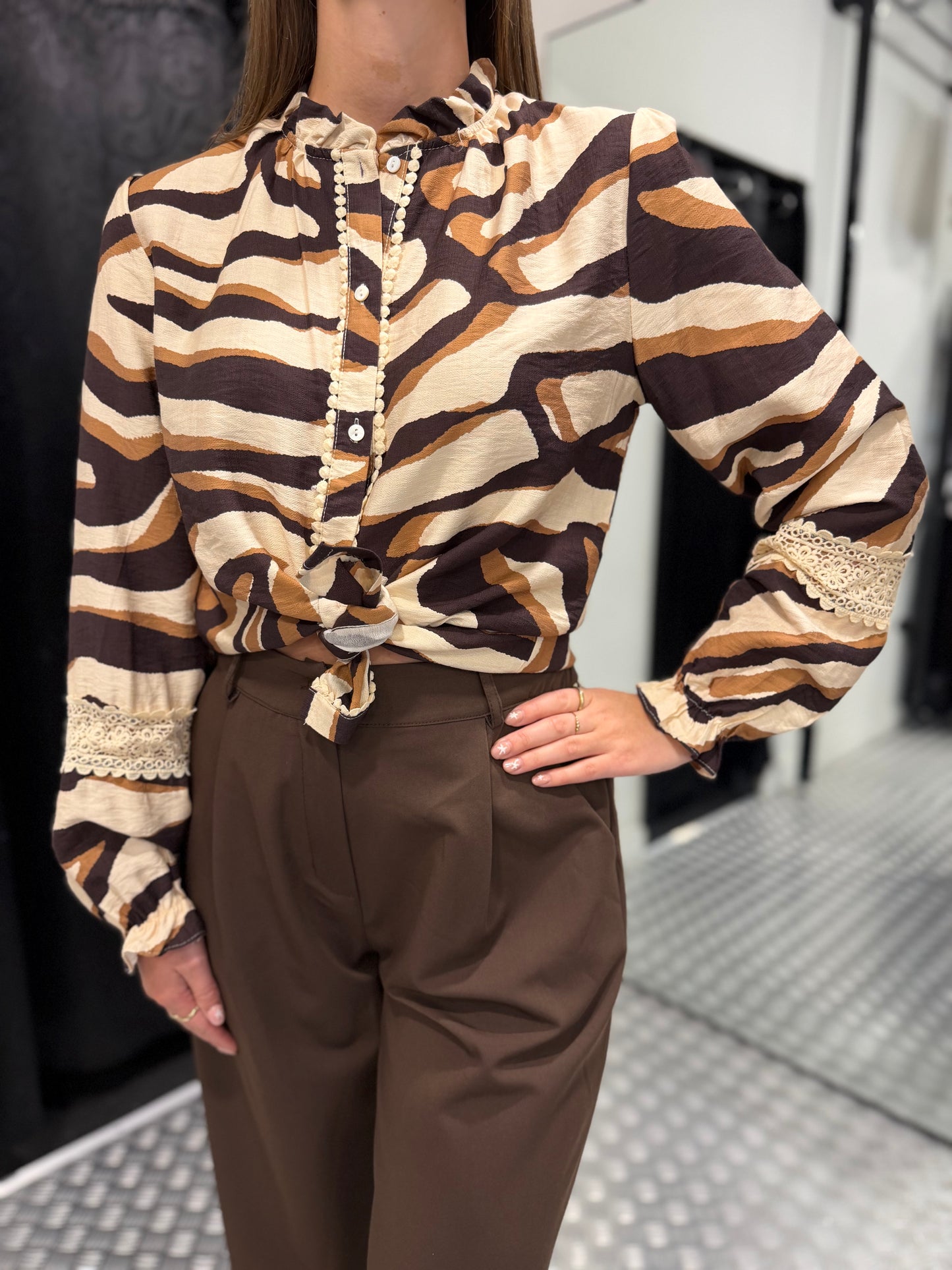 Autumn zebra blouse