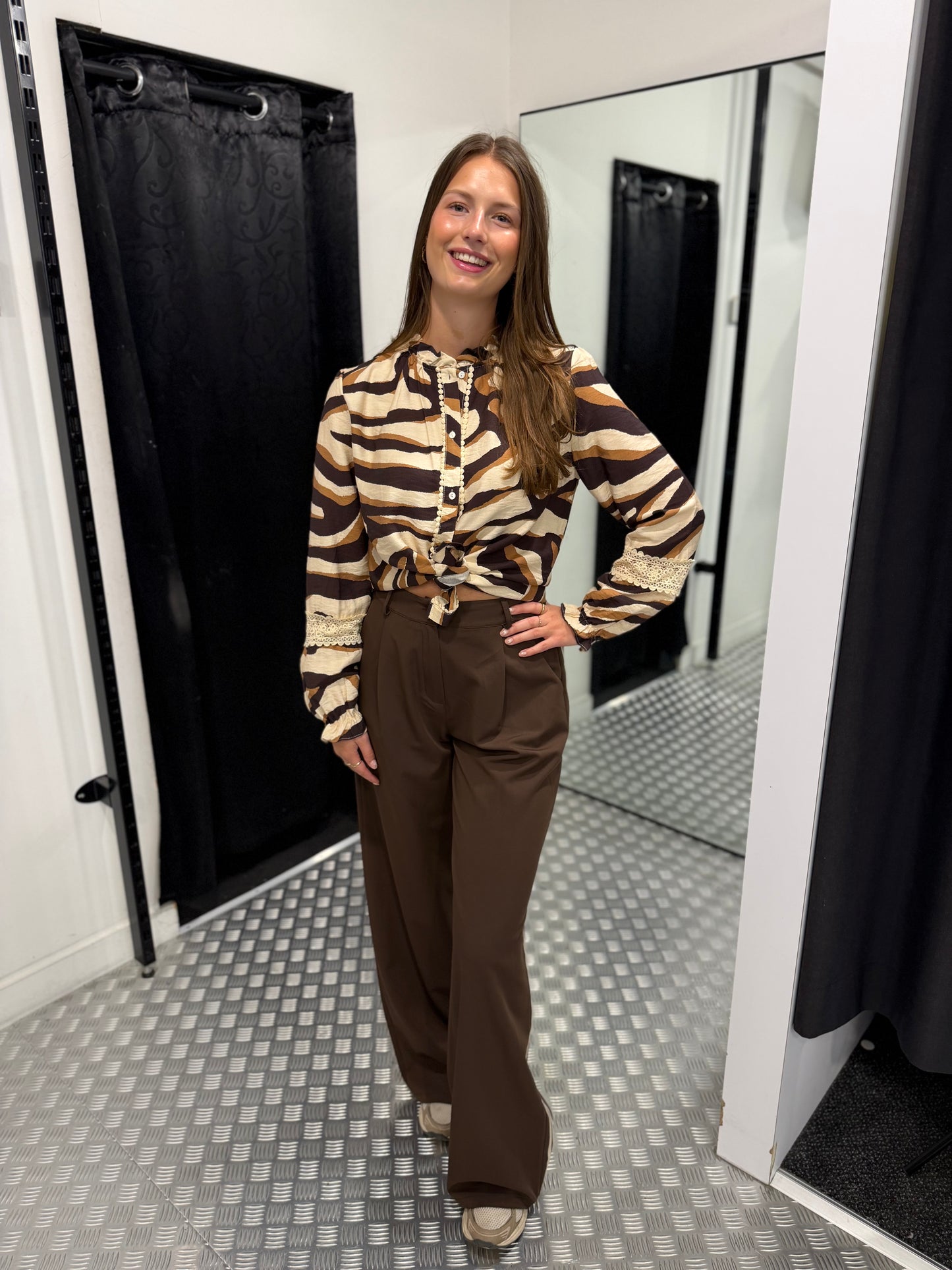 Autumn zebra blouse