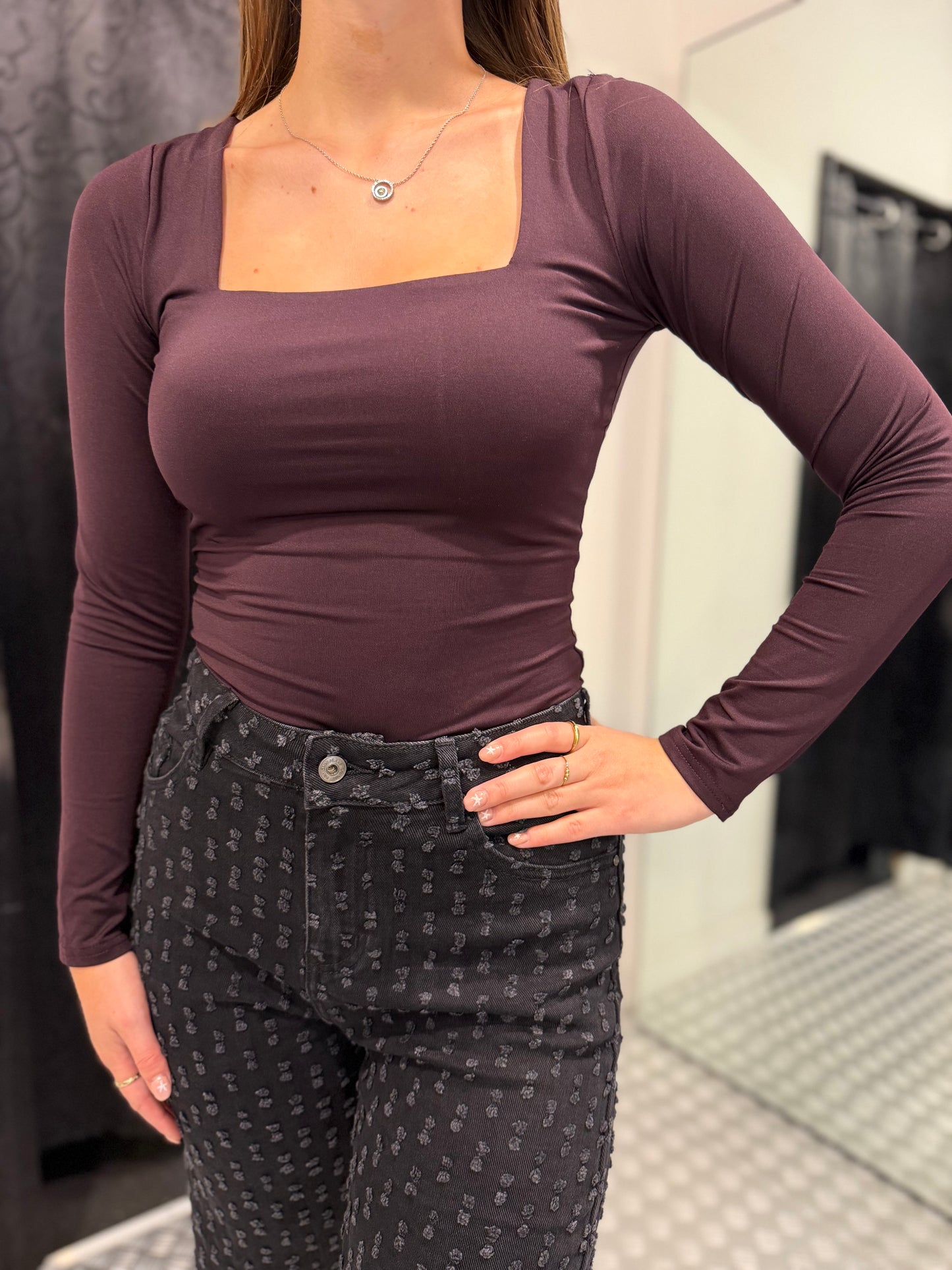 Plum top vierkante hals by swan LM