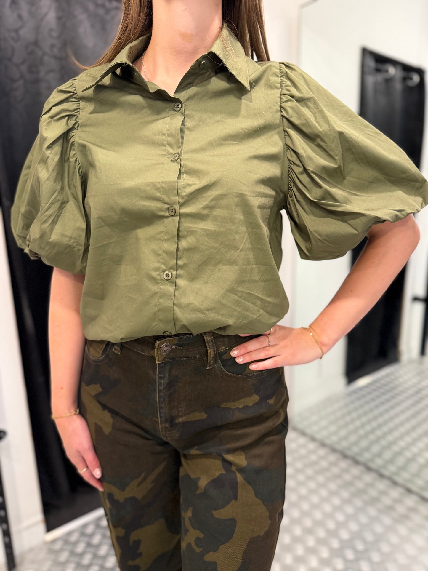 Army cotton blouse