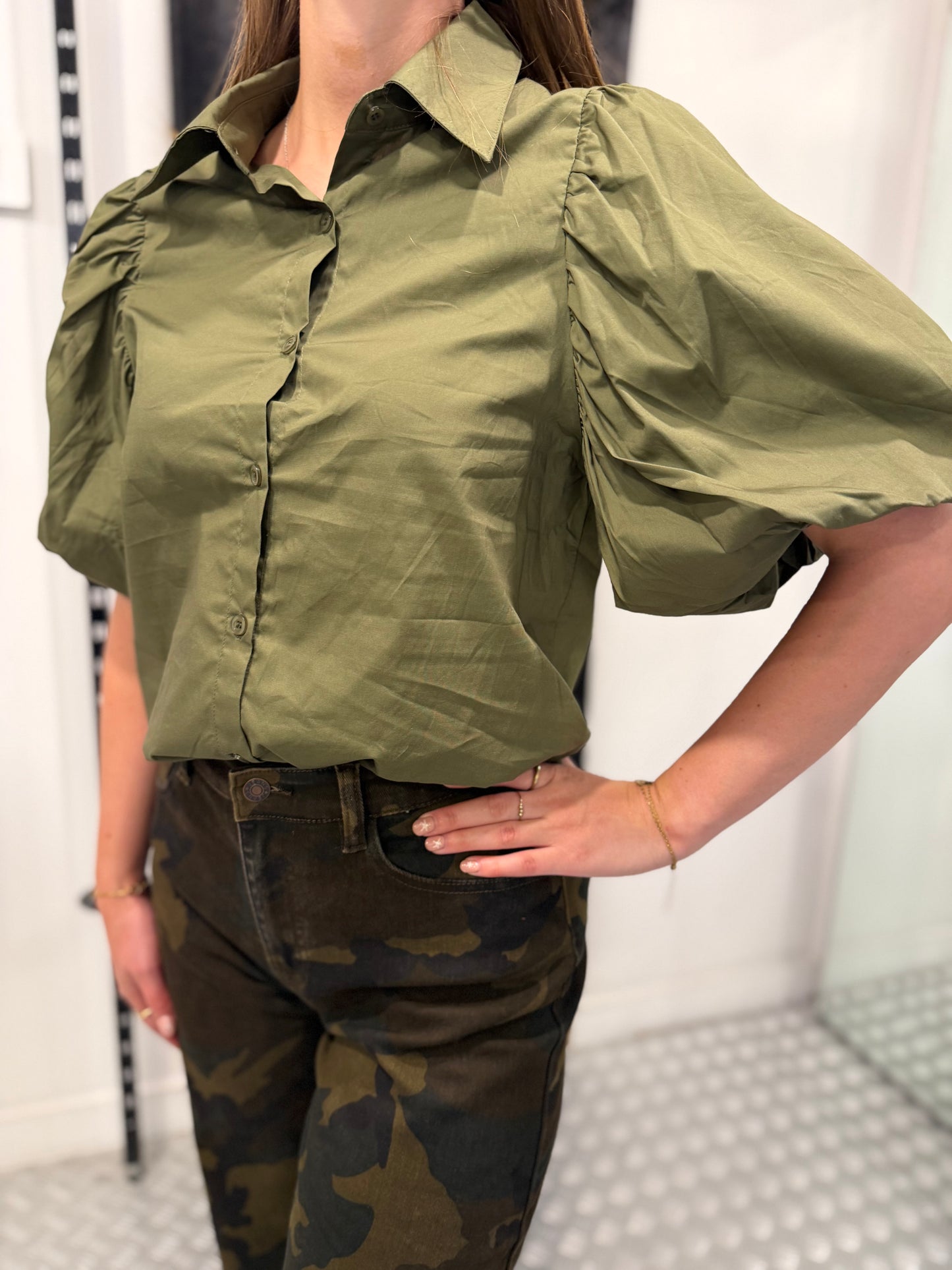 Army cotton blouse