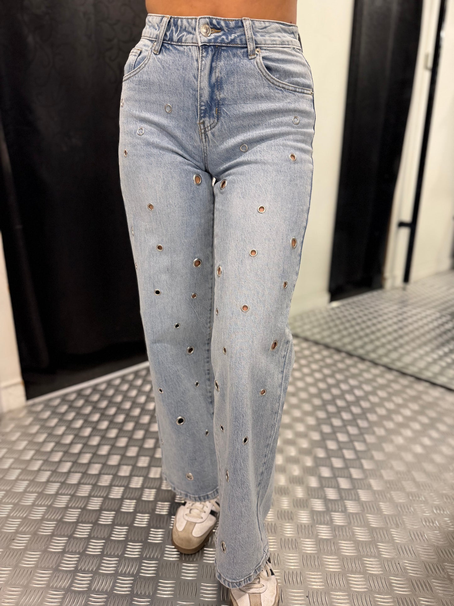 Emilia silver wide leg jeans