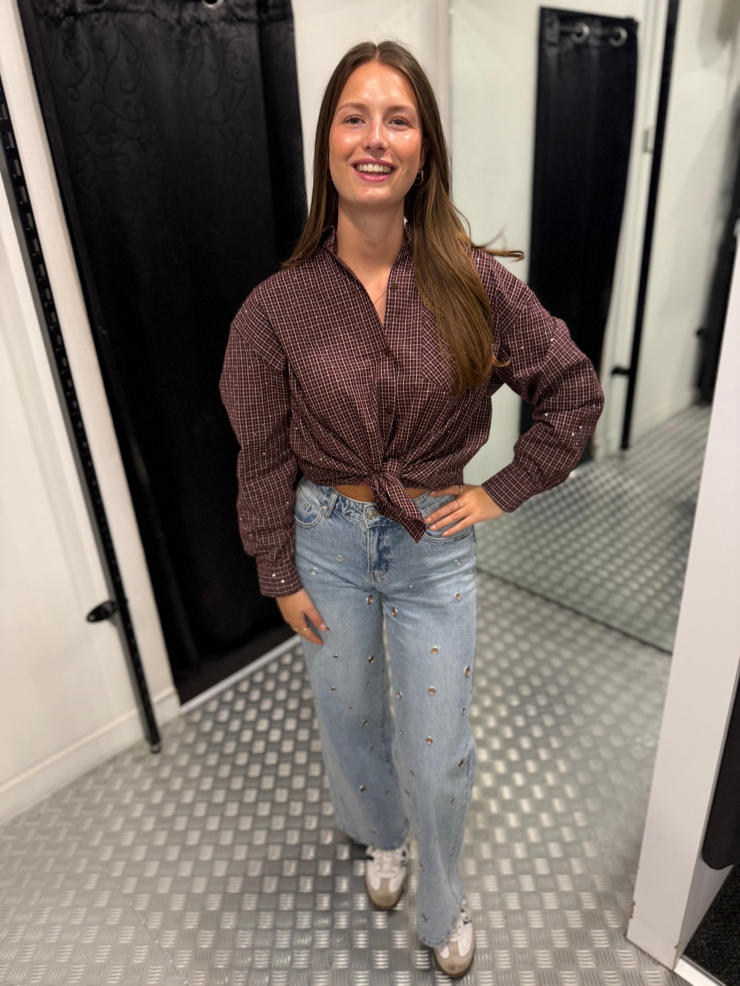 Emilia silver wide leg jeans
