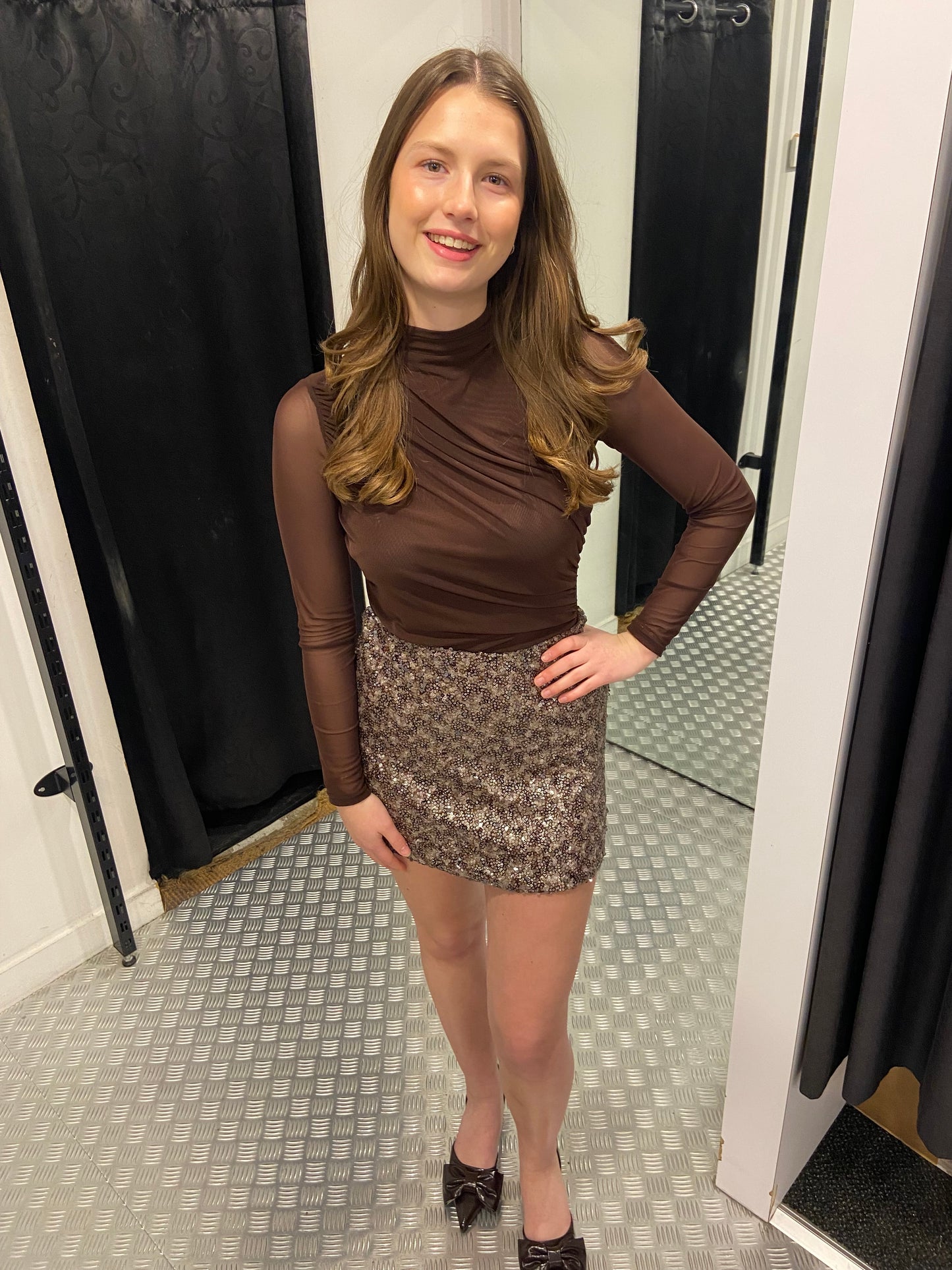 Sequin shiny skirt