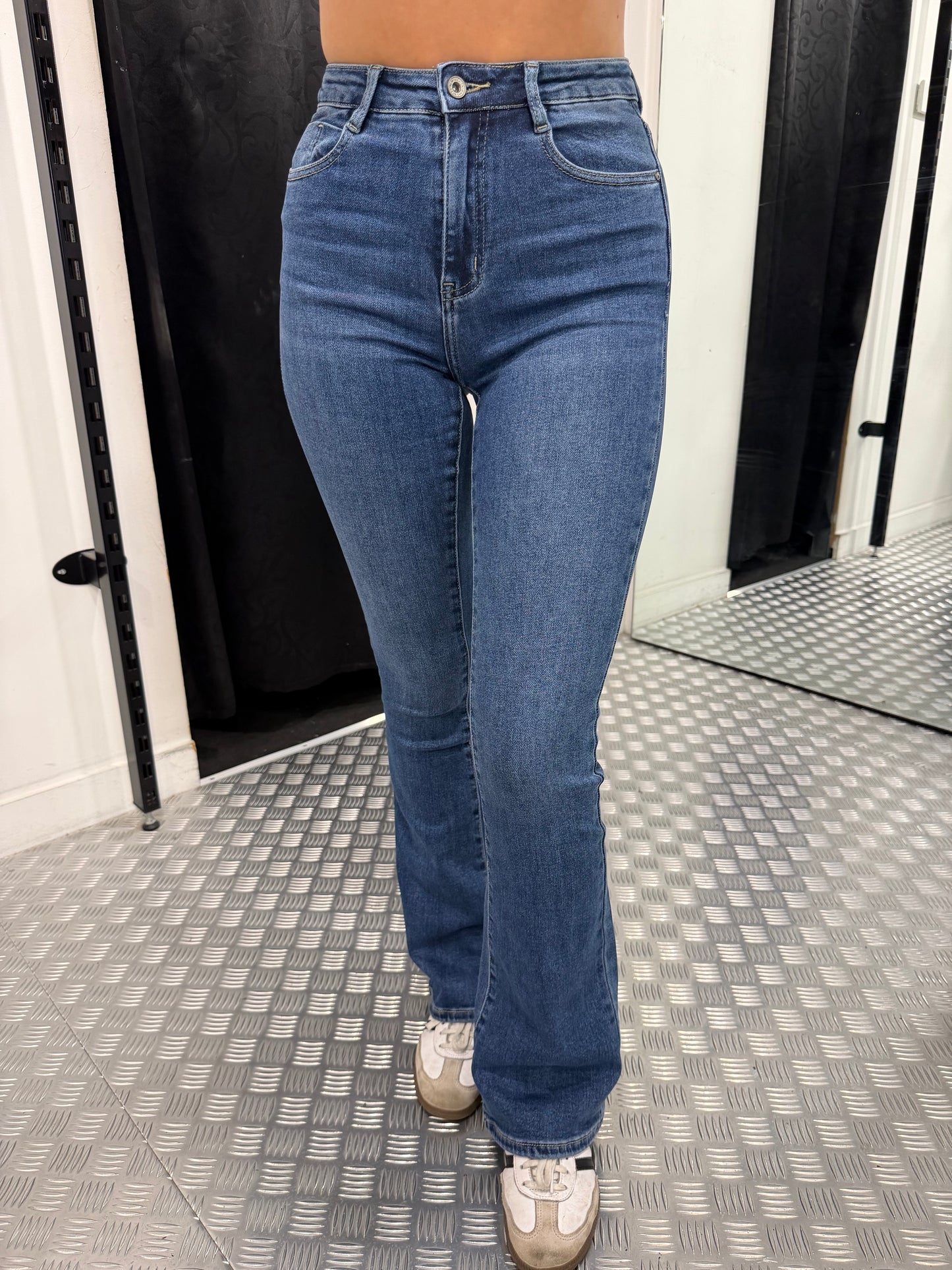 Blue denim flared jeans HM
