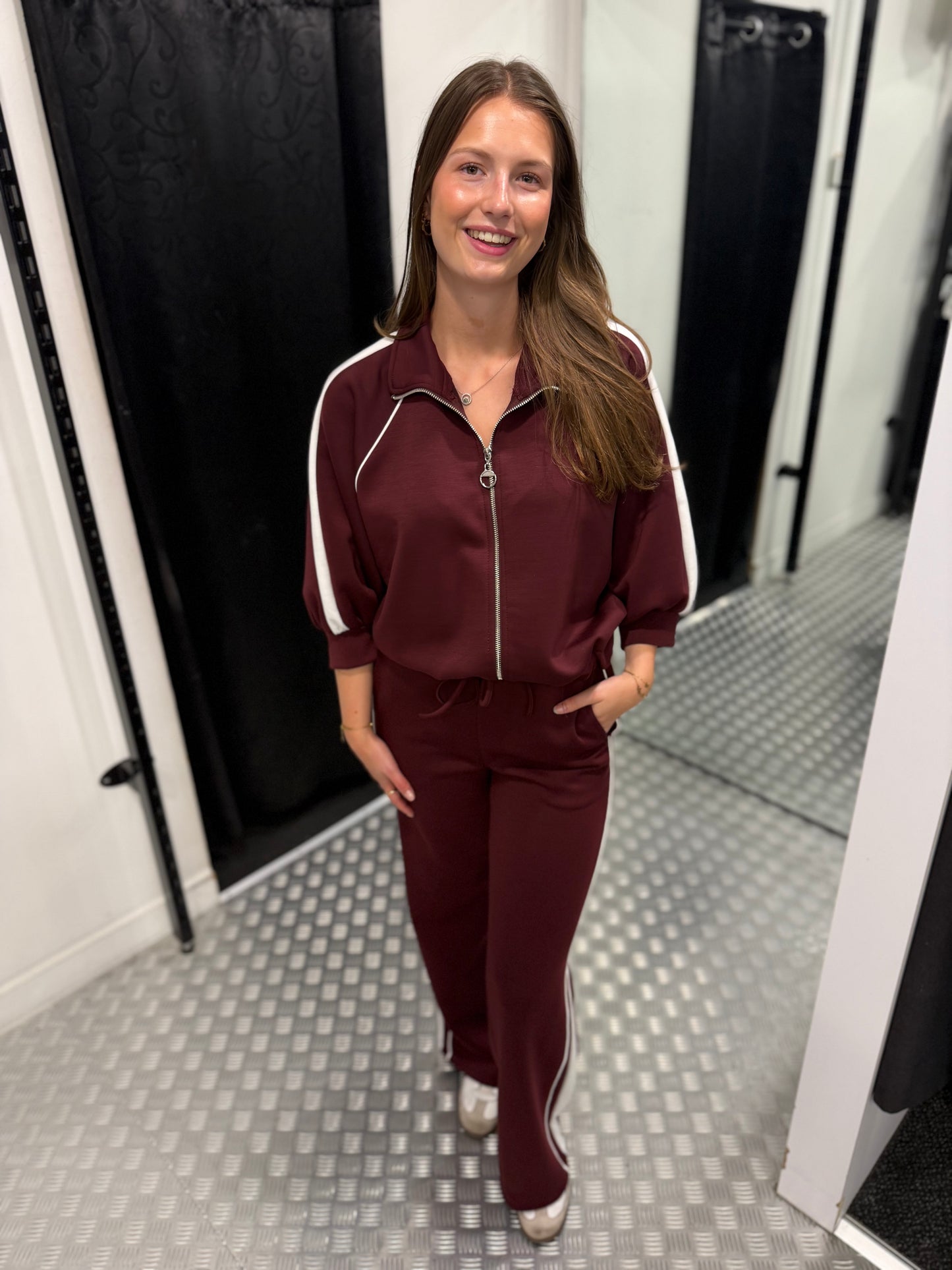 Plum striped comfy set