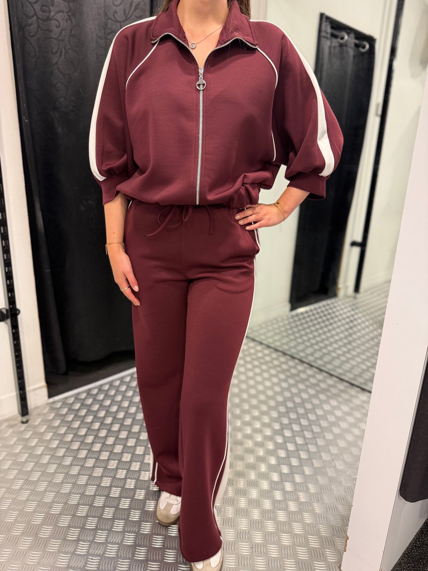 Plum striped comfy set
