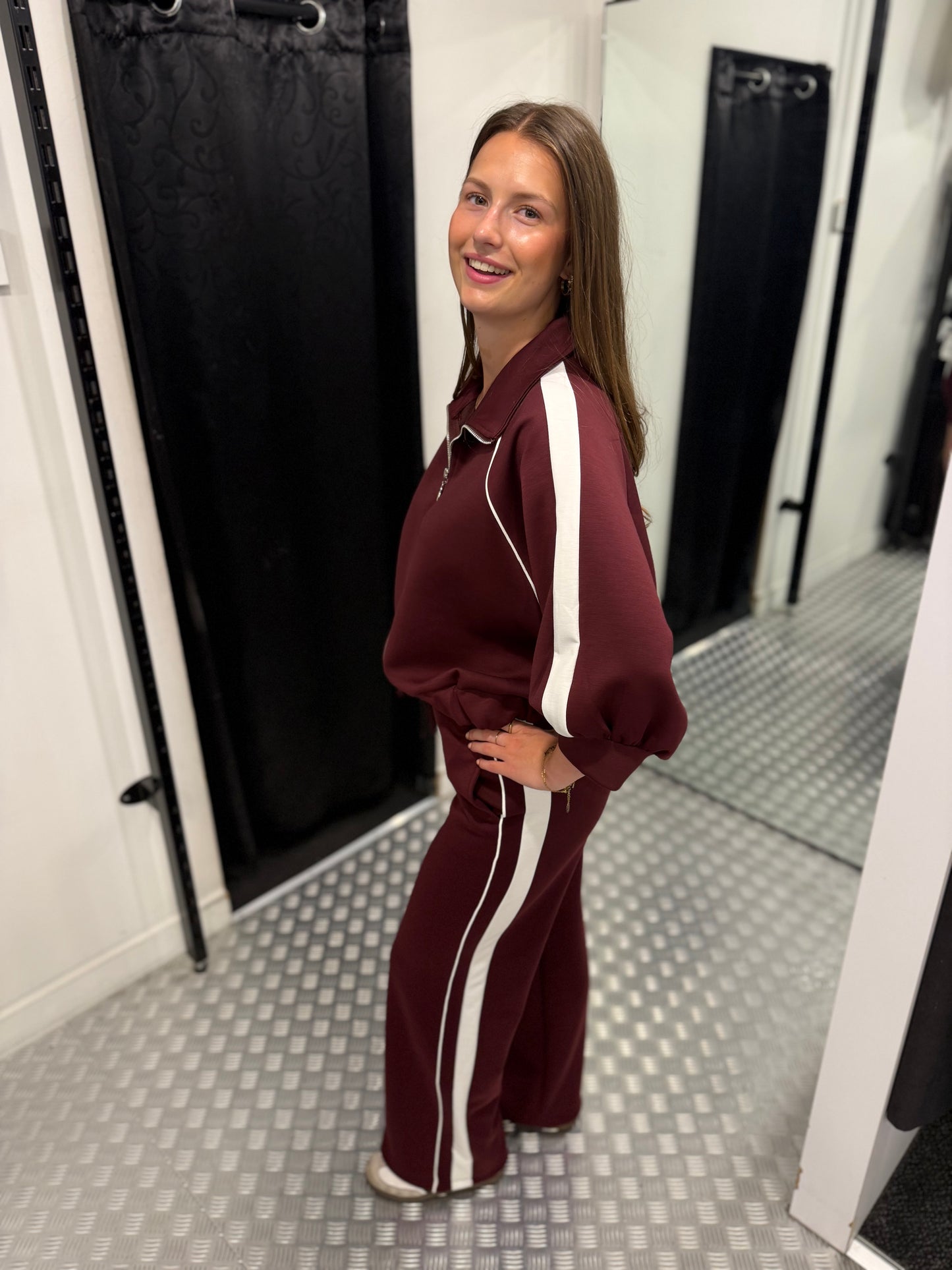 Plum striped comfy set