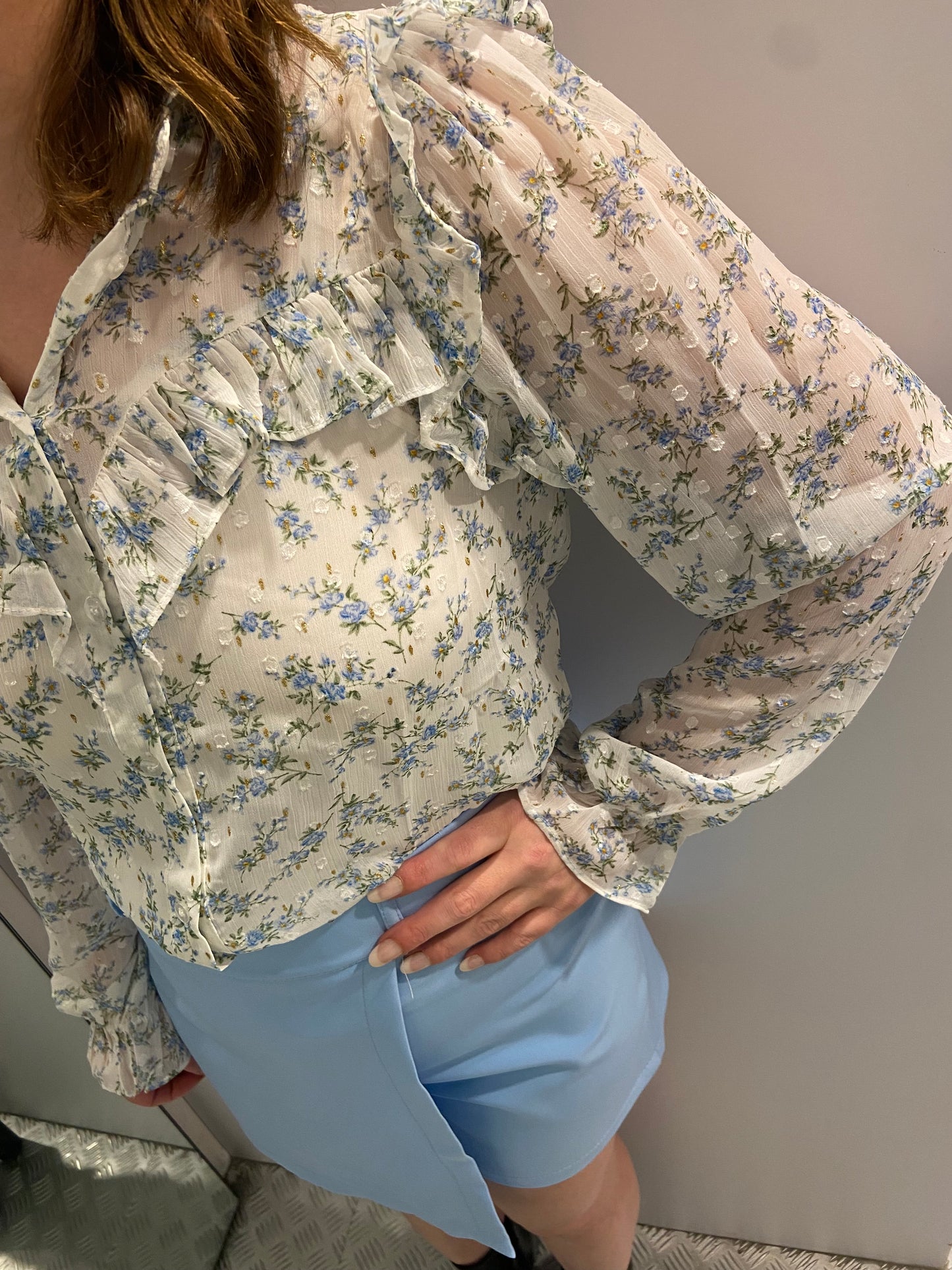 Lichtblauwe skort