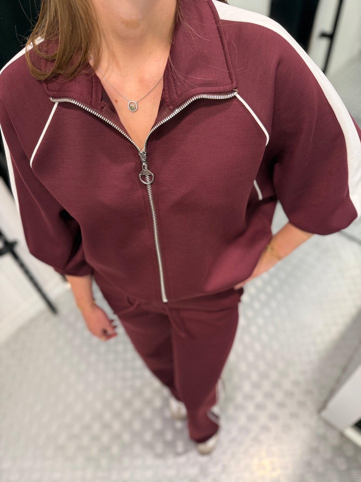 Plum striped comfy set