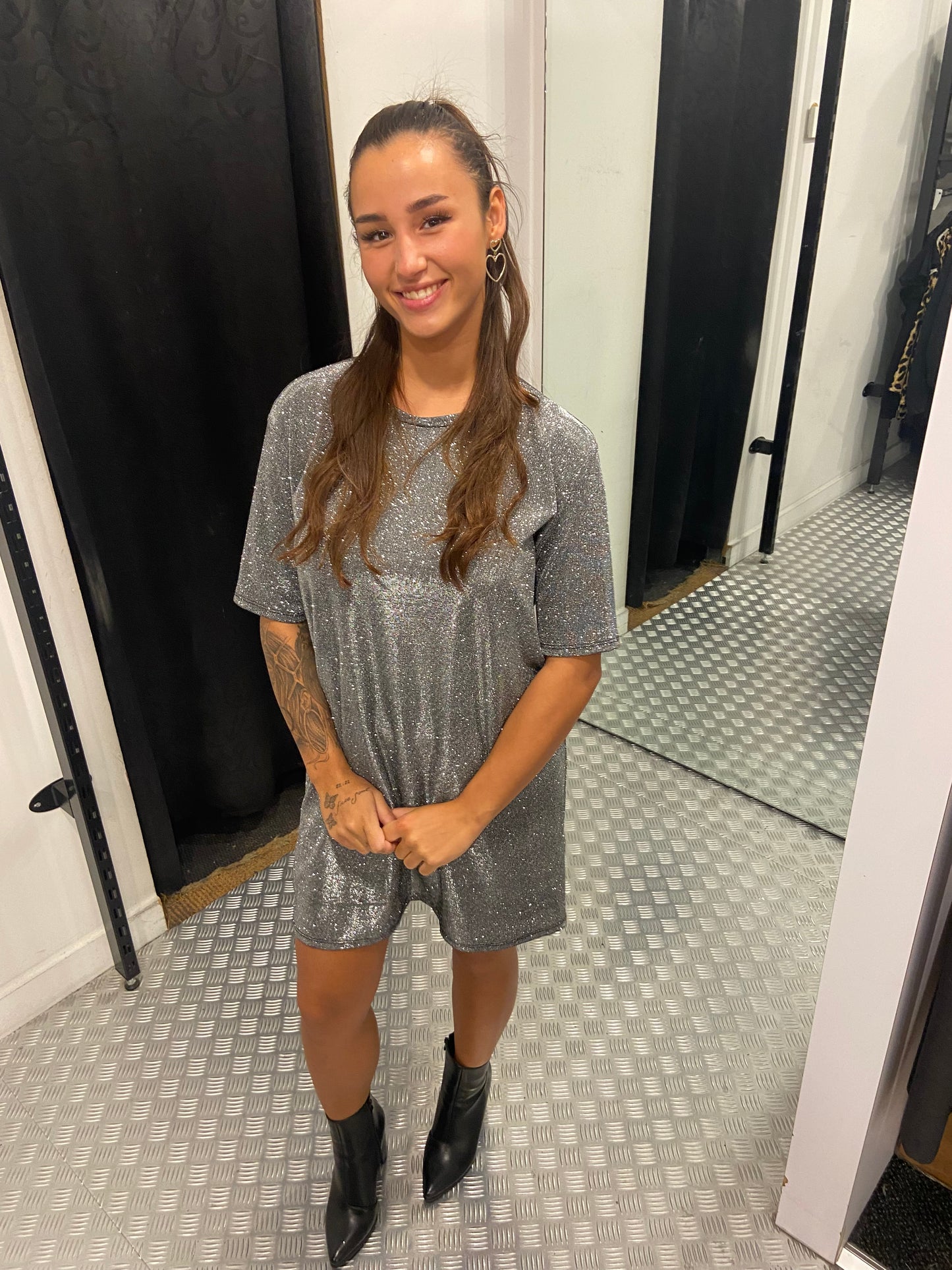 Shiny silver dress