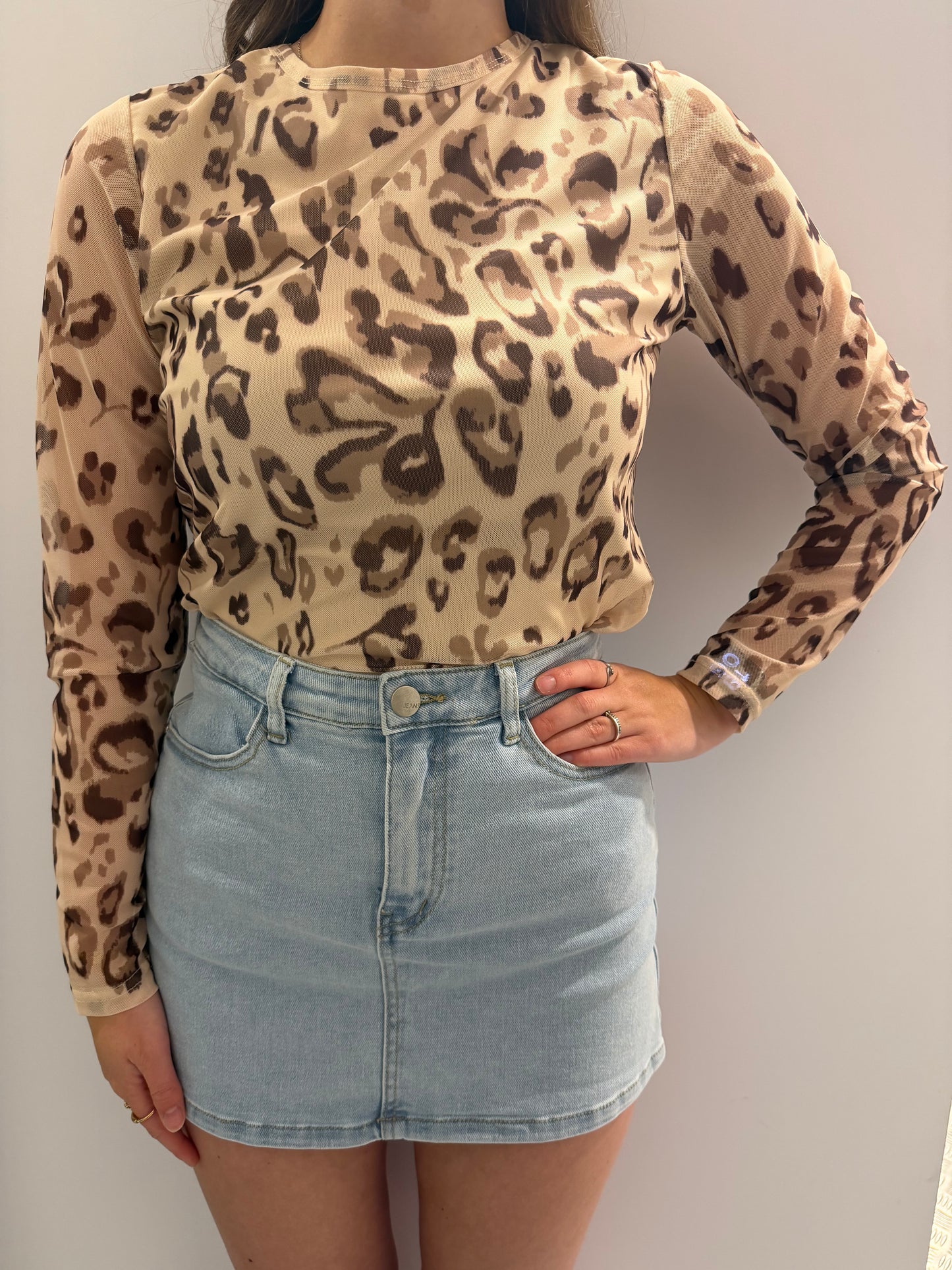 Cheetah mesh top
