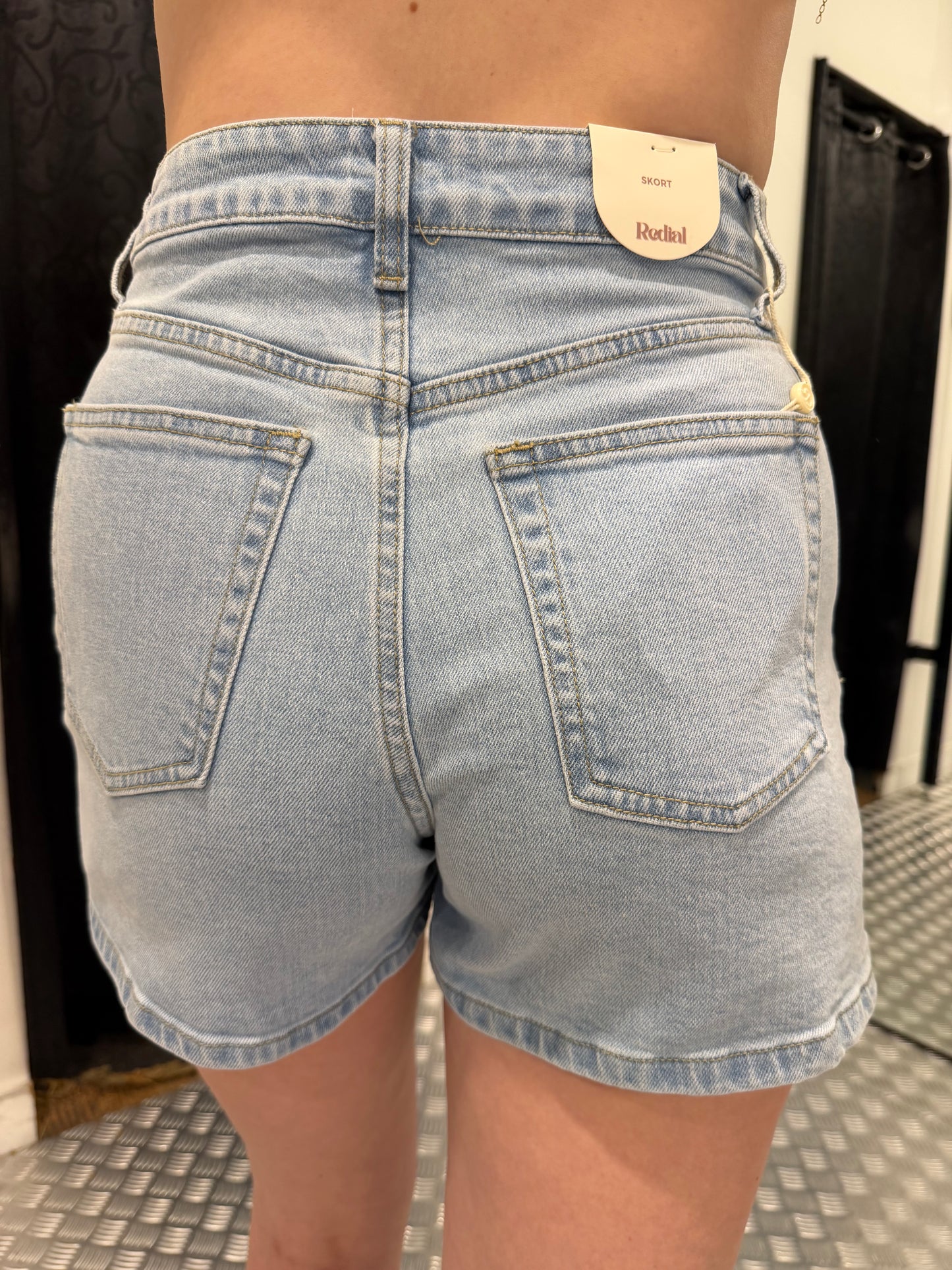 Denim skort sunflowers
