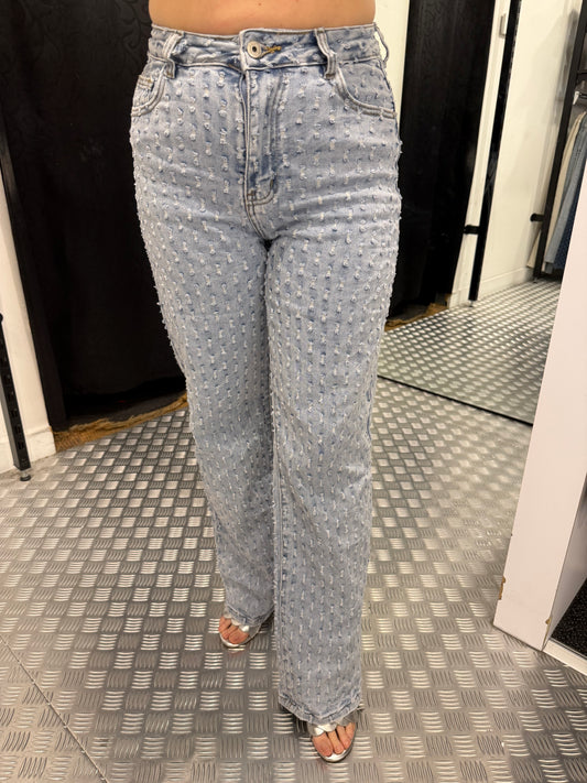 Blue strine wide leg jeans HM