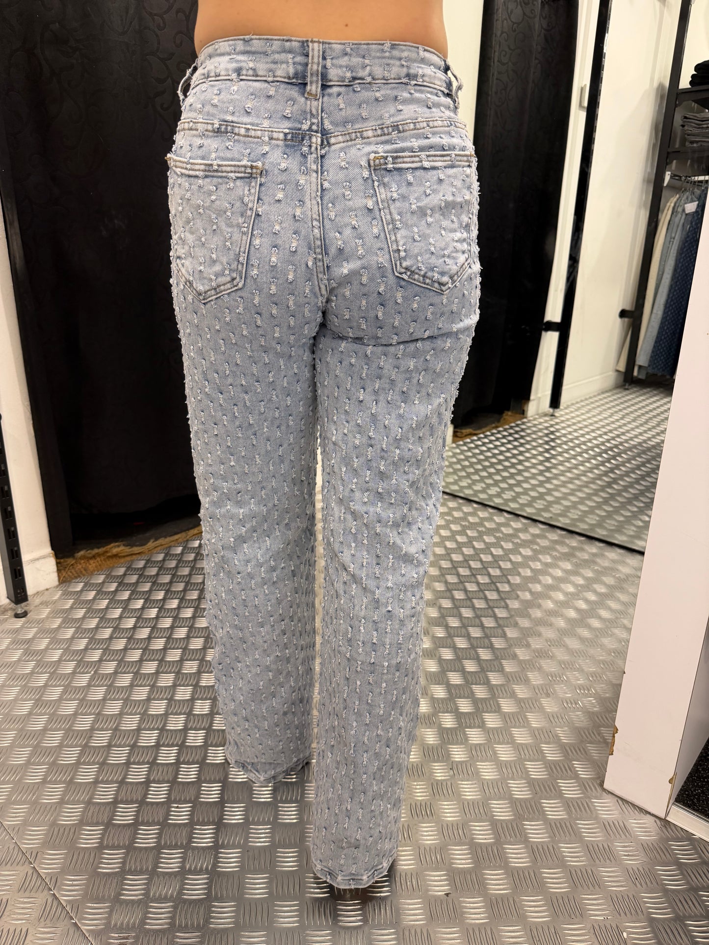 Pink strine wide leg jeans HM