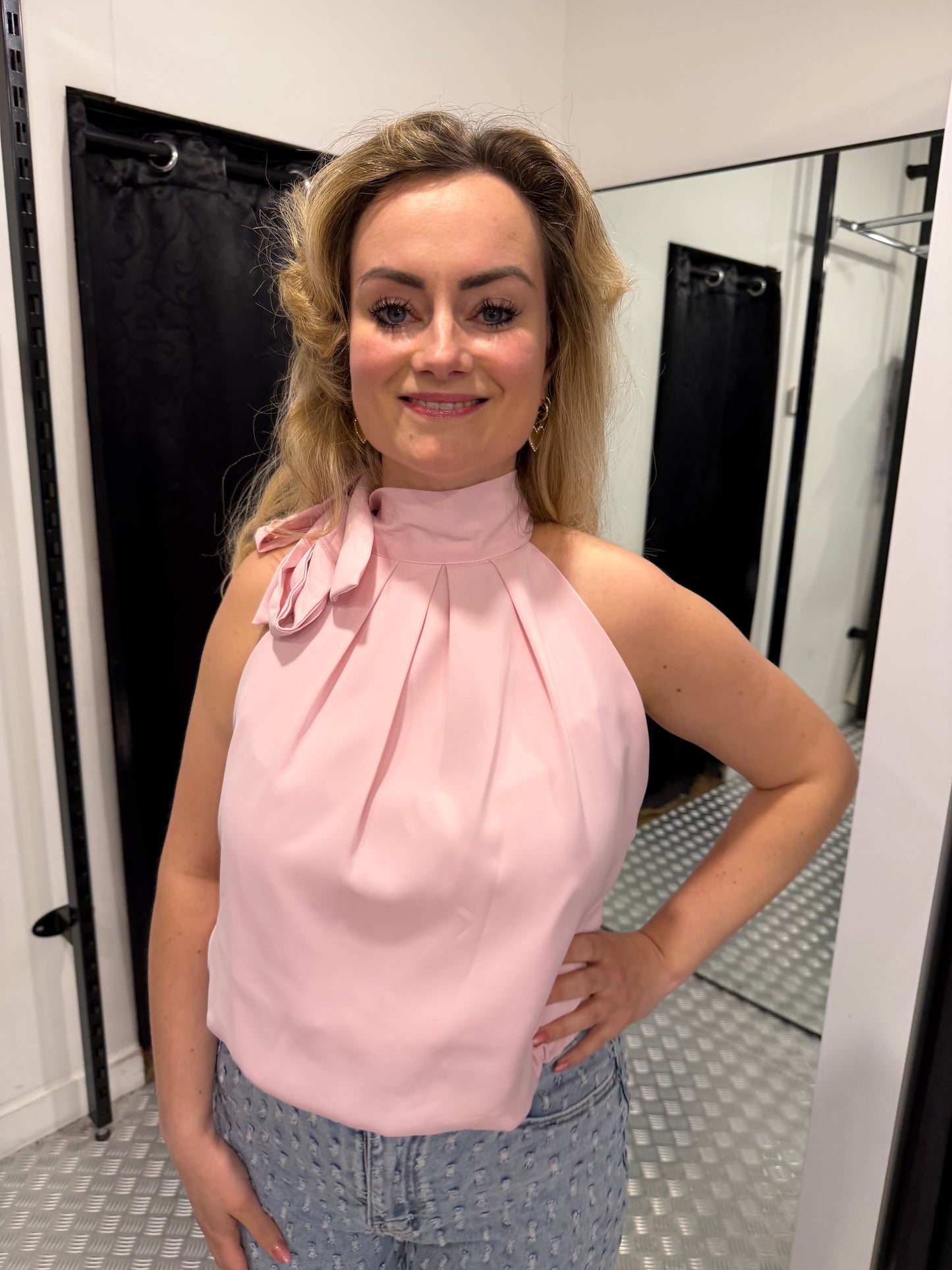 Bow tie pink top