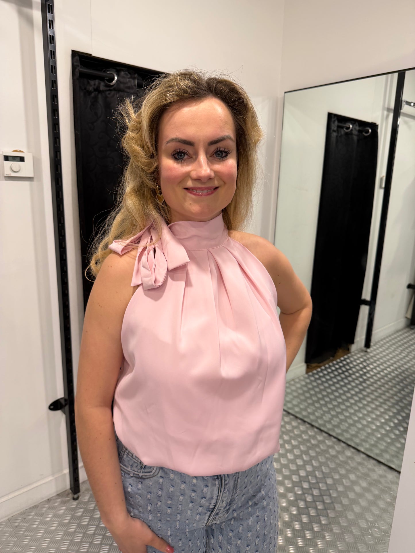 Bow tie pink top