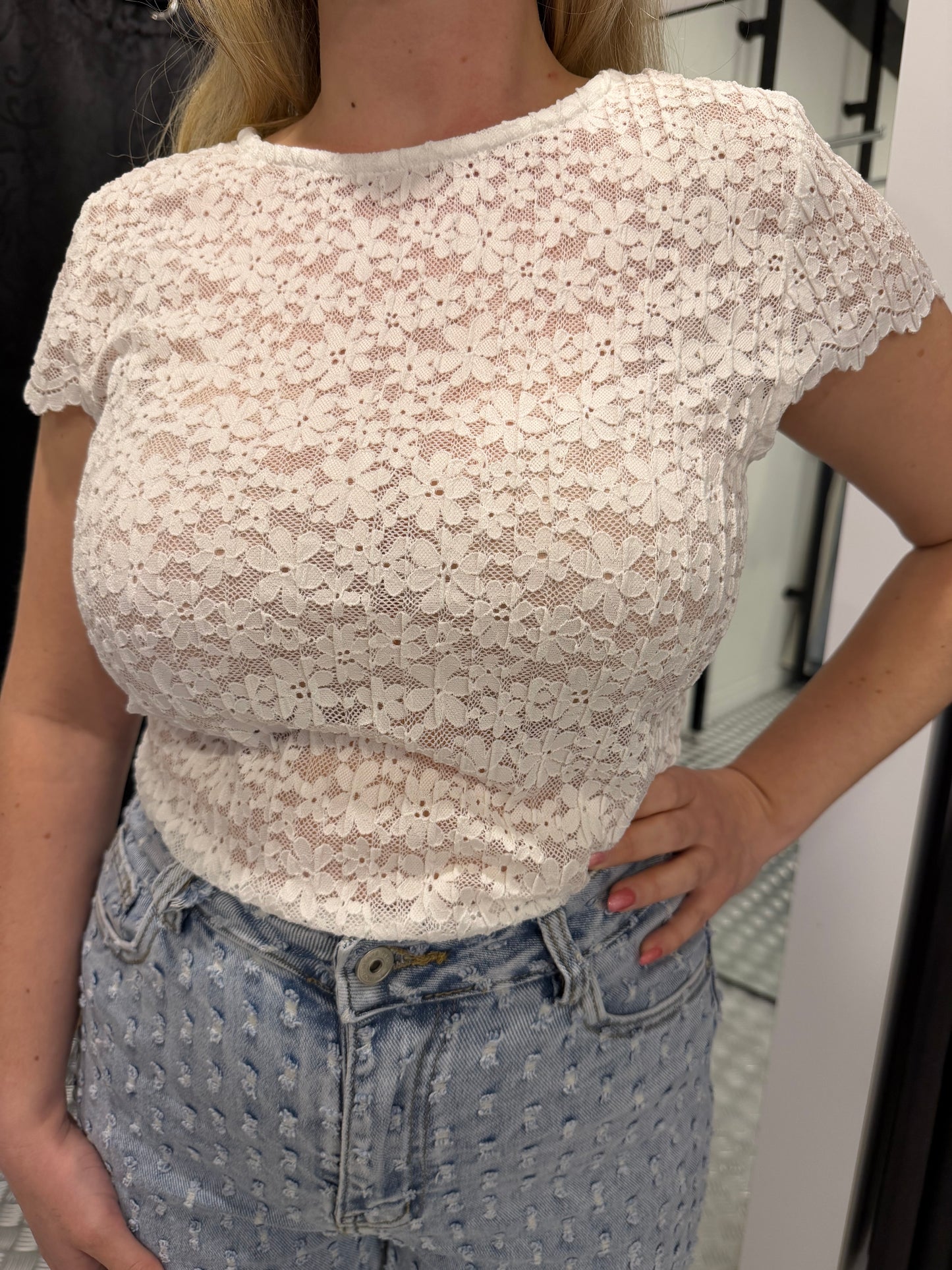 Fiene black lace top