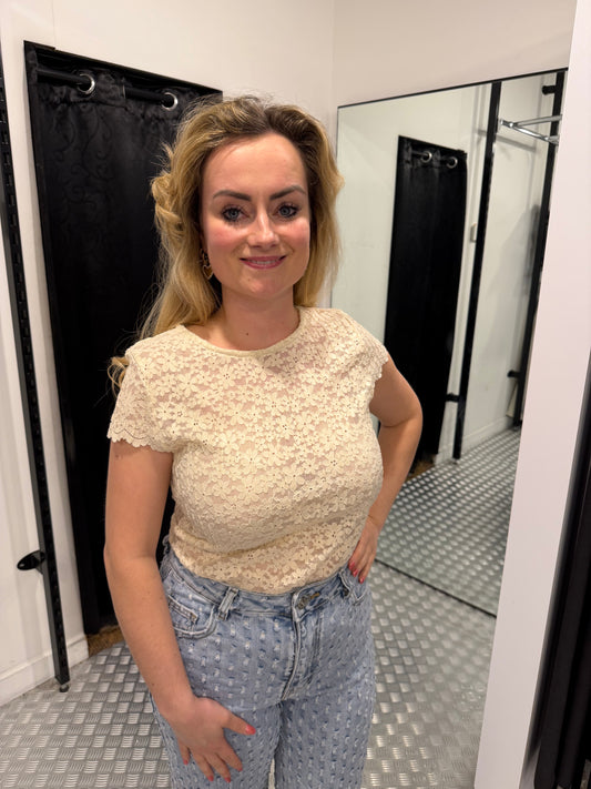 Fiene beige lace top