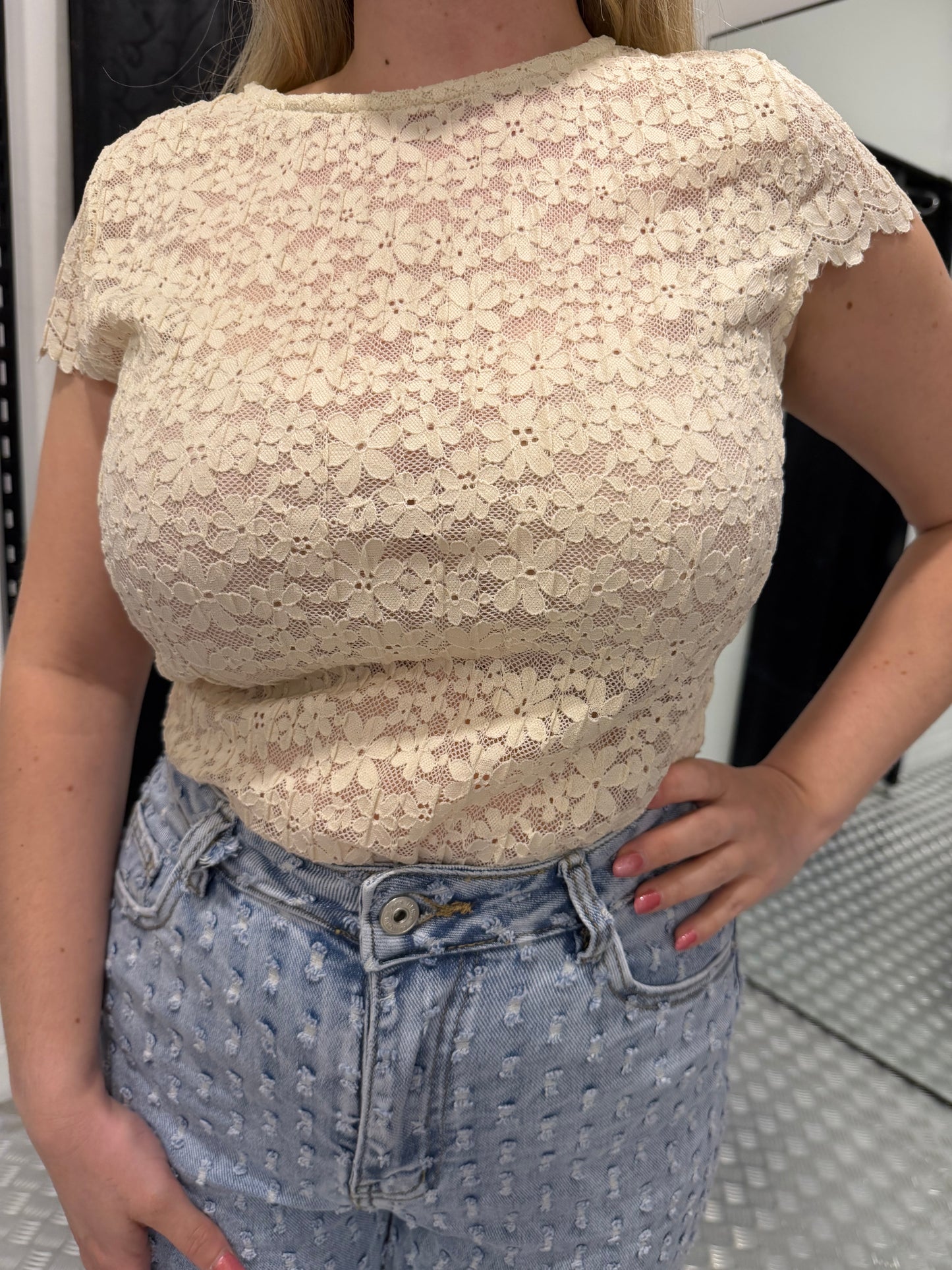 Fiene black lace top