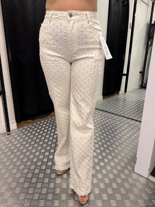 White strine wide leg jeans HM
