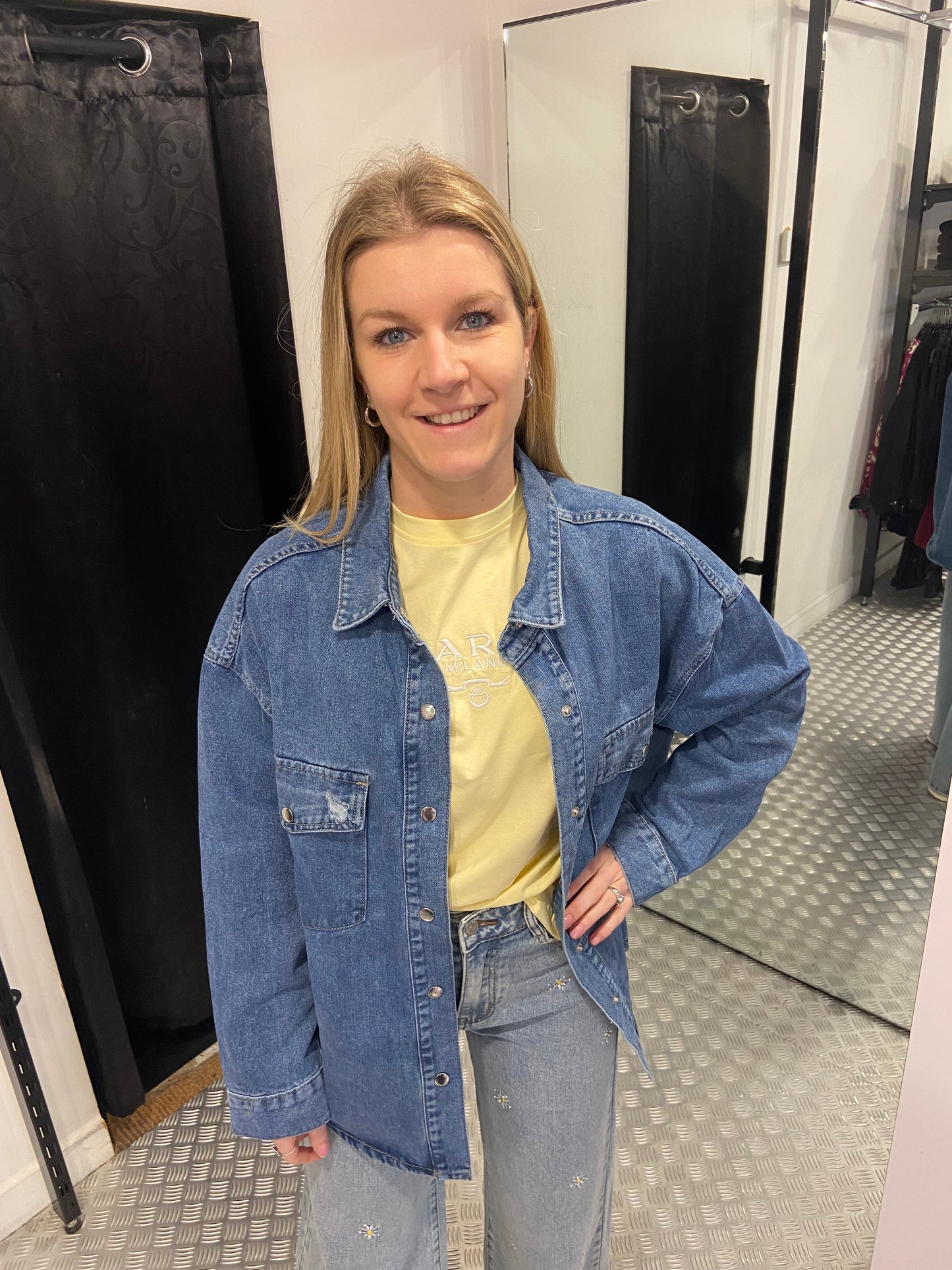 Redial denim blouse