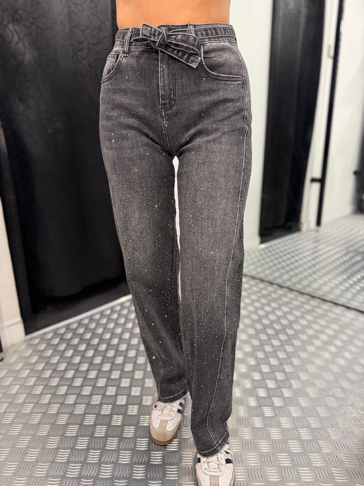 Stonewashed strass ballon jeans HM