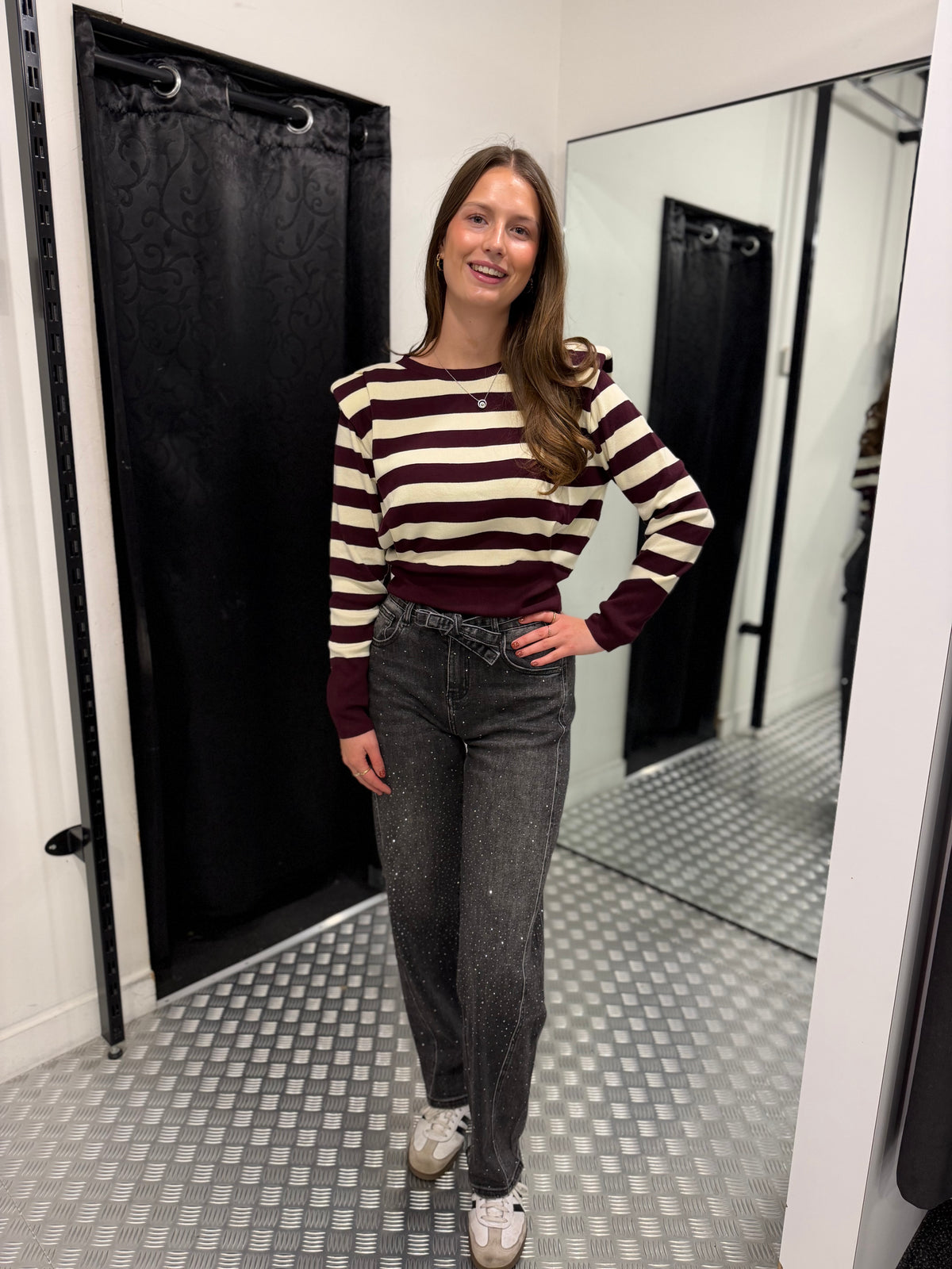 Stonewashed strass ballon jeans HM