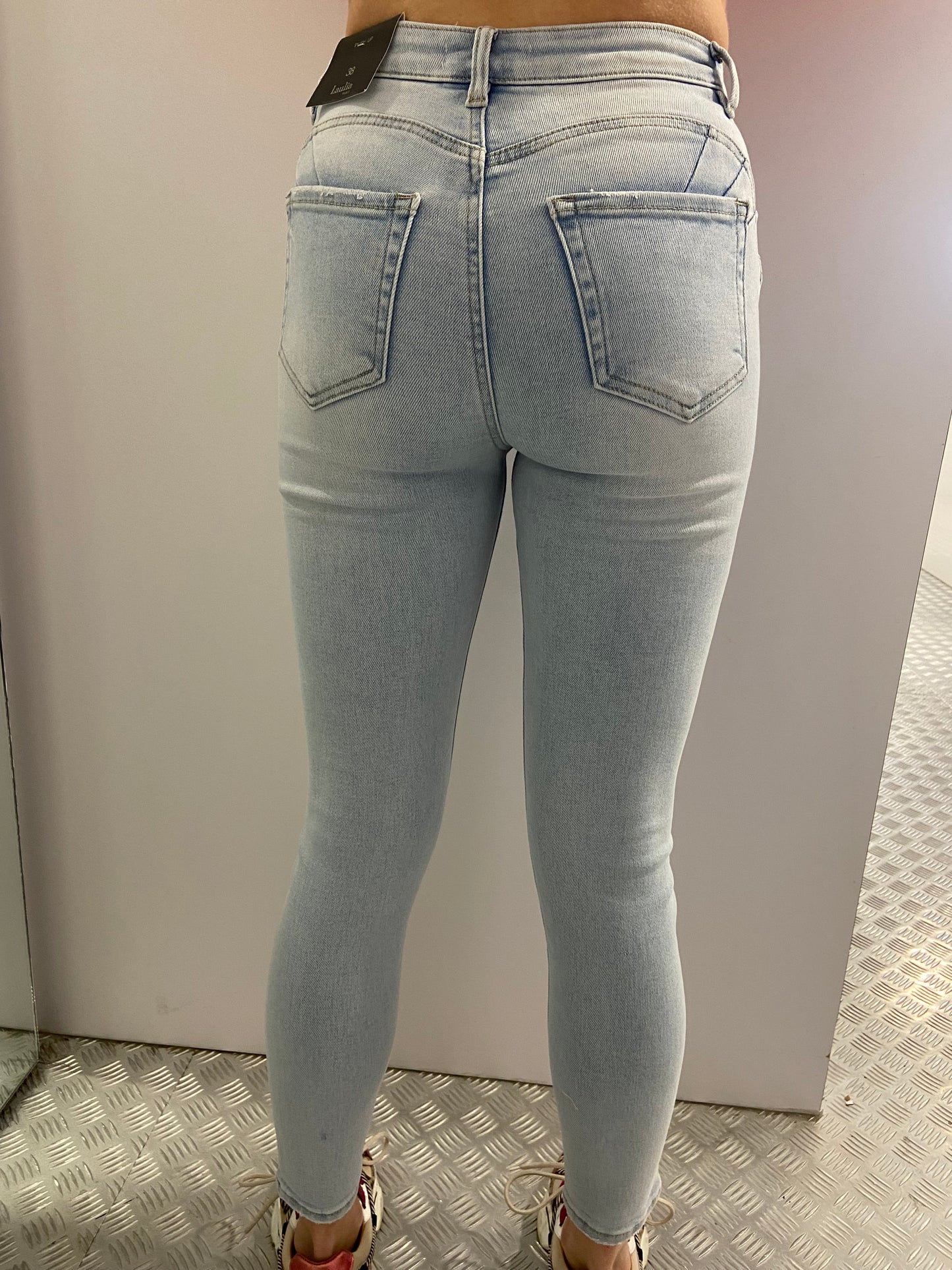 Lichtblauwe skinny laulia push up