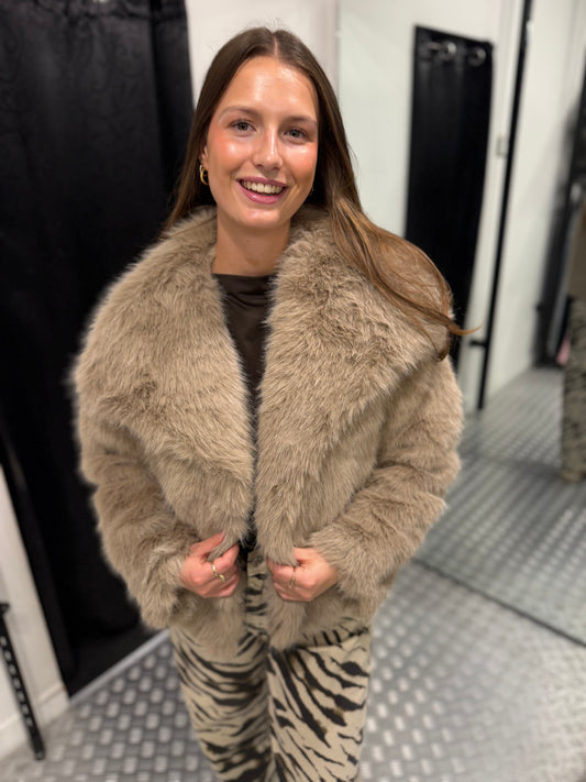 Beige fluffy jacket