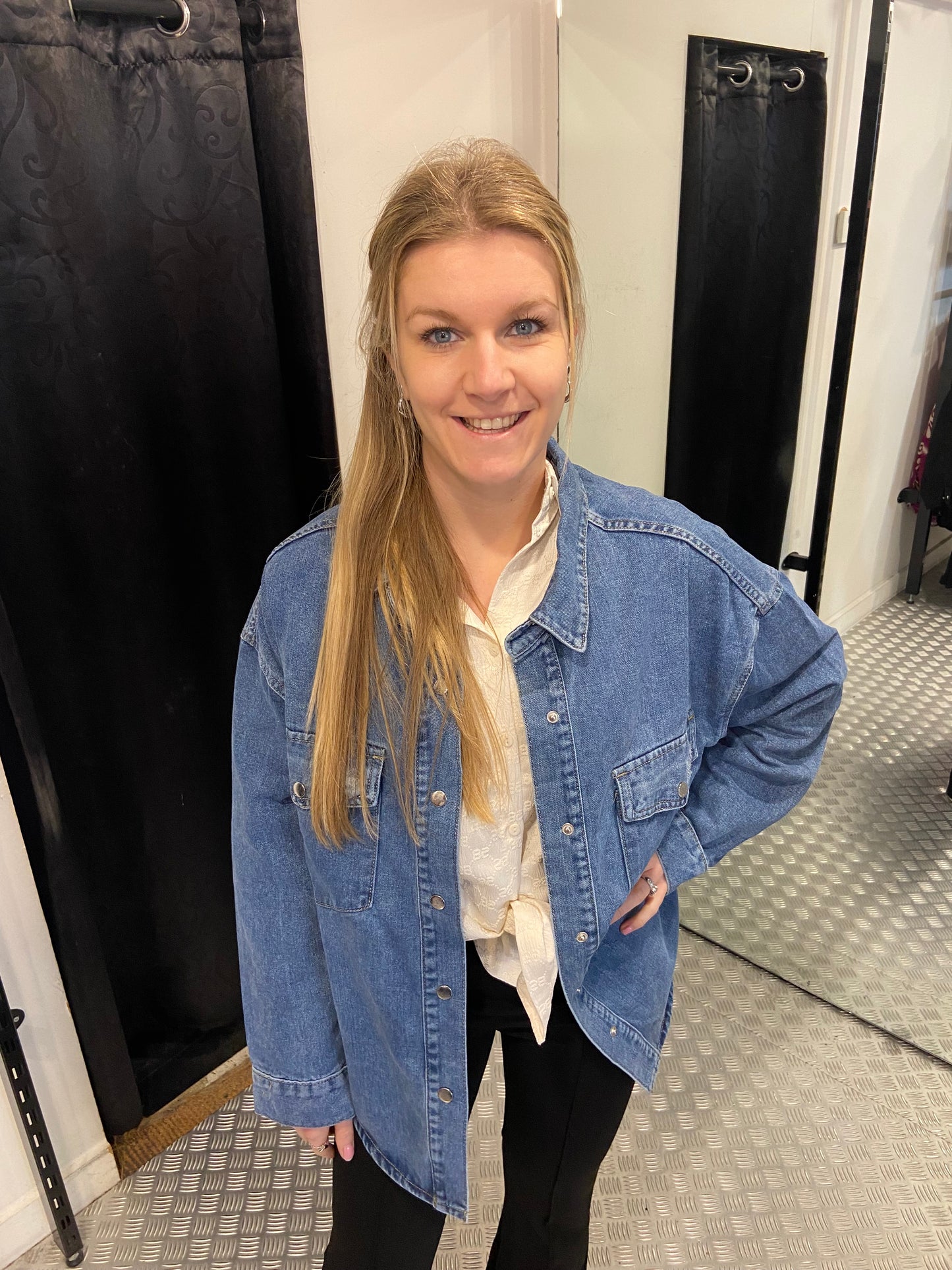 Redial denim blouse