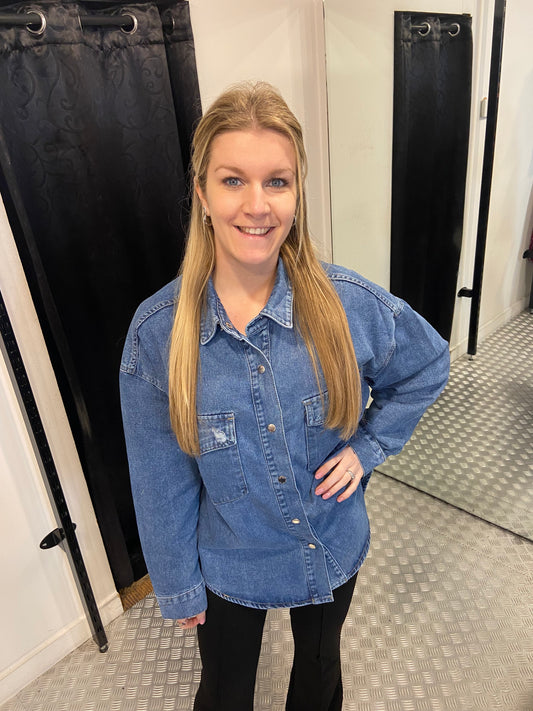 Redial denim blouse