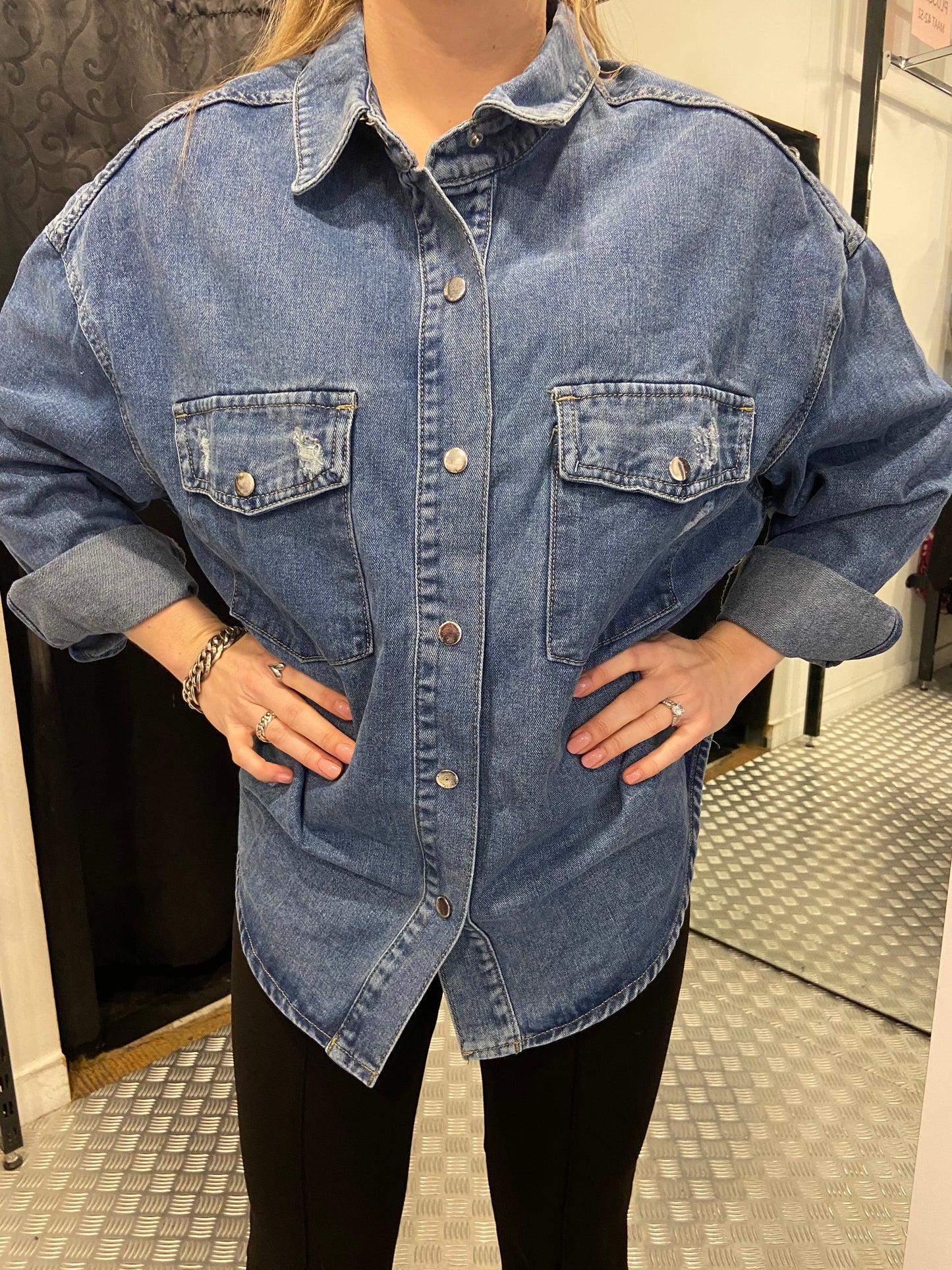 Redial denim blouse