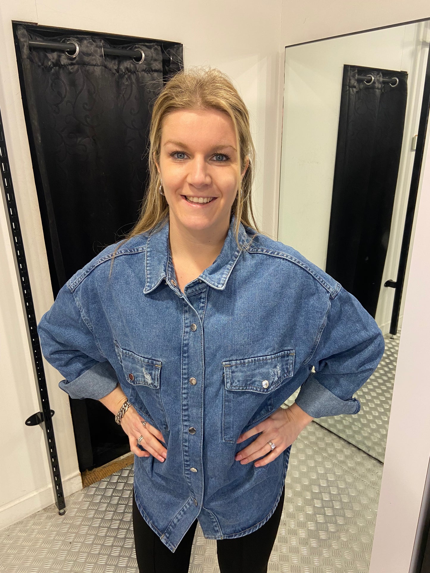 Redial denim blouse