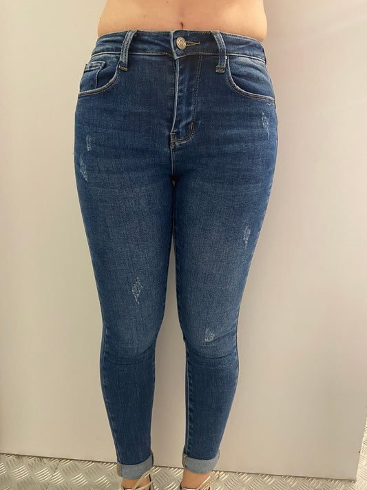Donkerblauwe push up skinny jeans HM