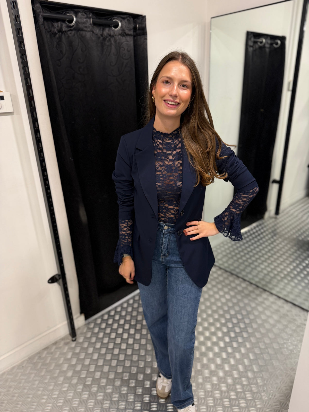 Donkerblauwe blazer