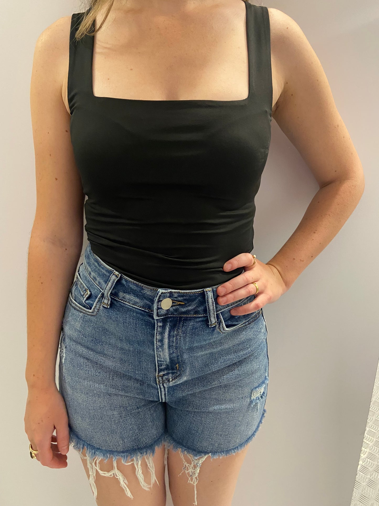 Bruine top vierkante hals By swan