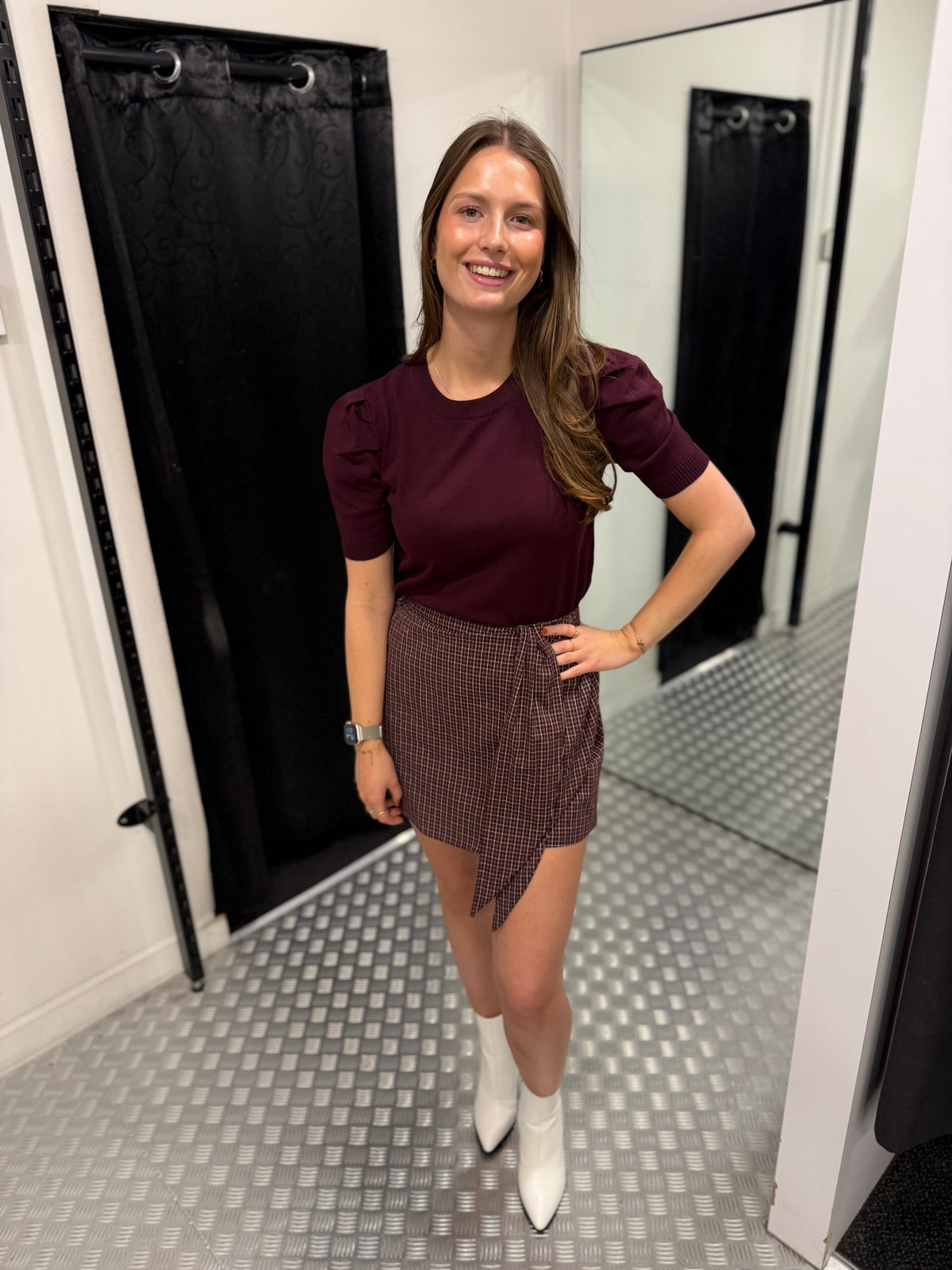 Bordeaux squared skort