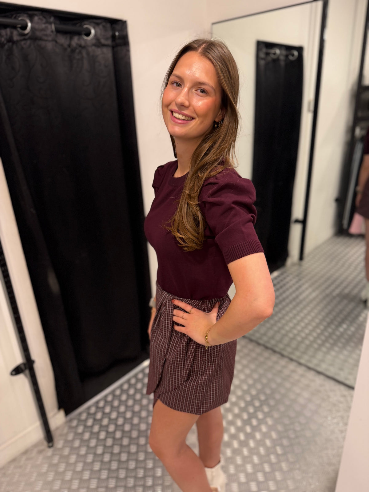 Bordeaux squared skort